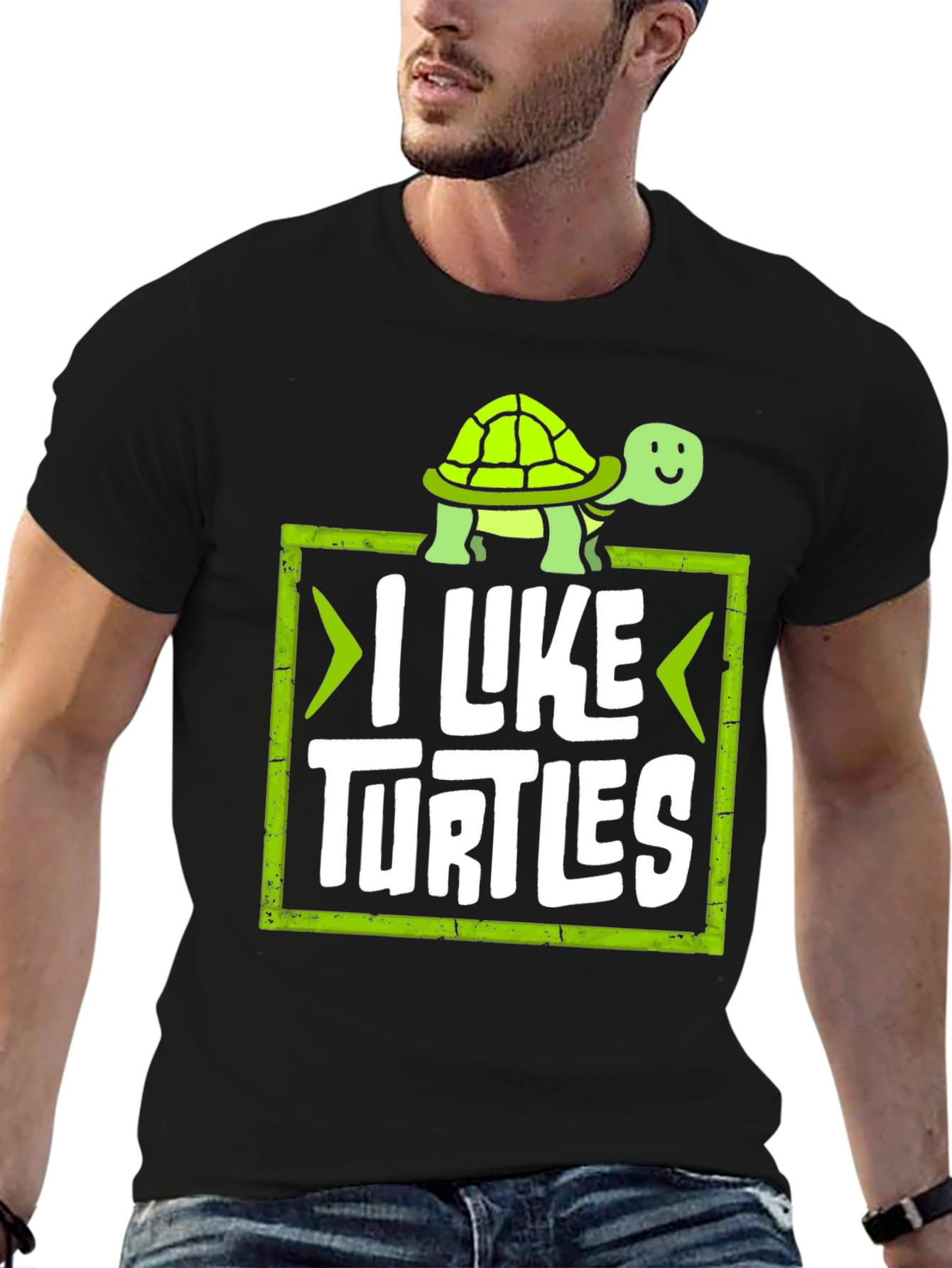 Black I Like Turtles Graphic Tee view 6