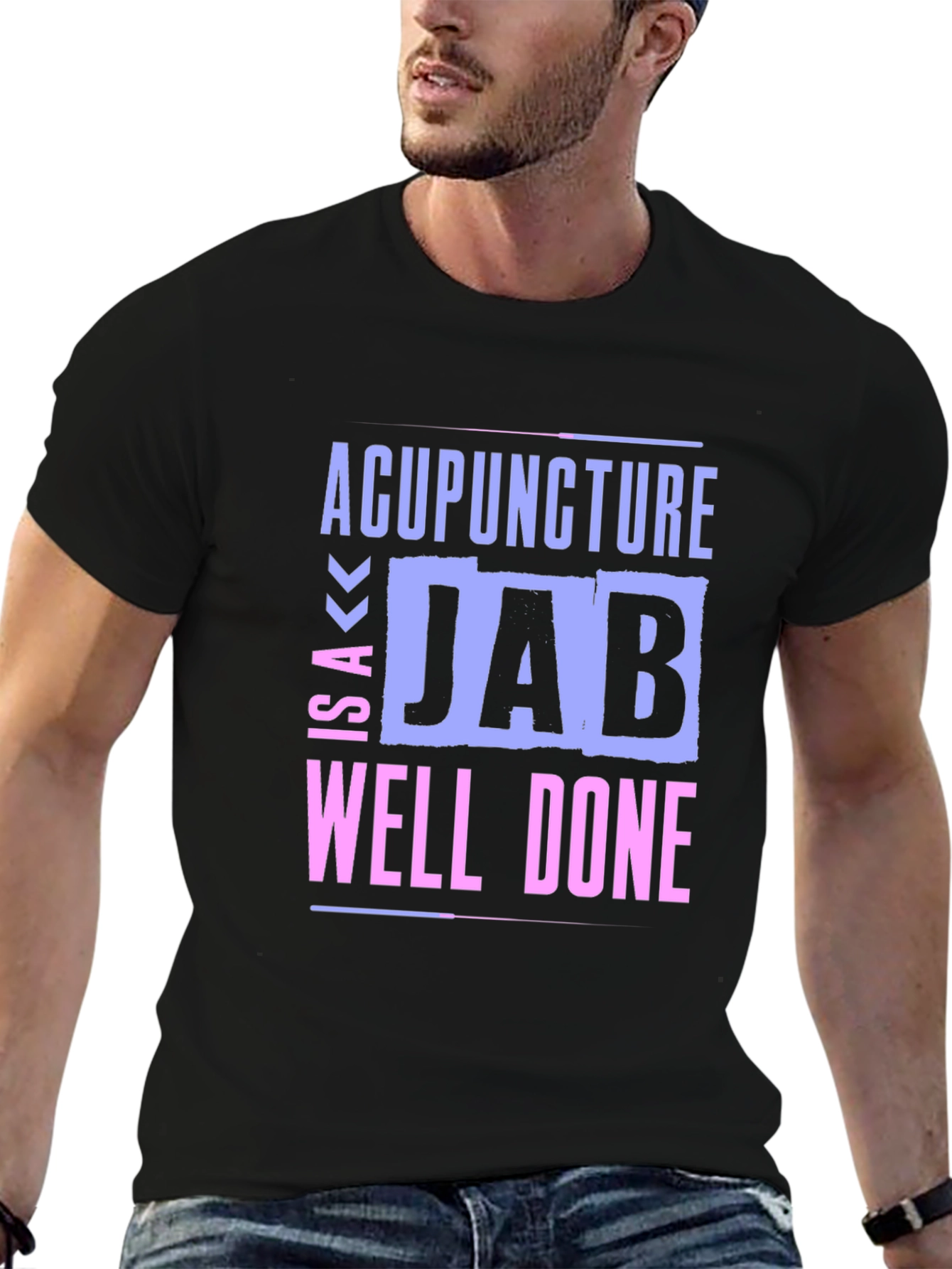 Black Acupuncture Well Done Black Graphic Tee view 6
