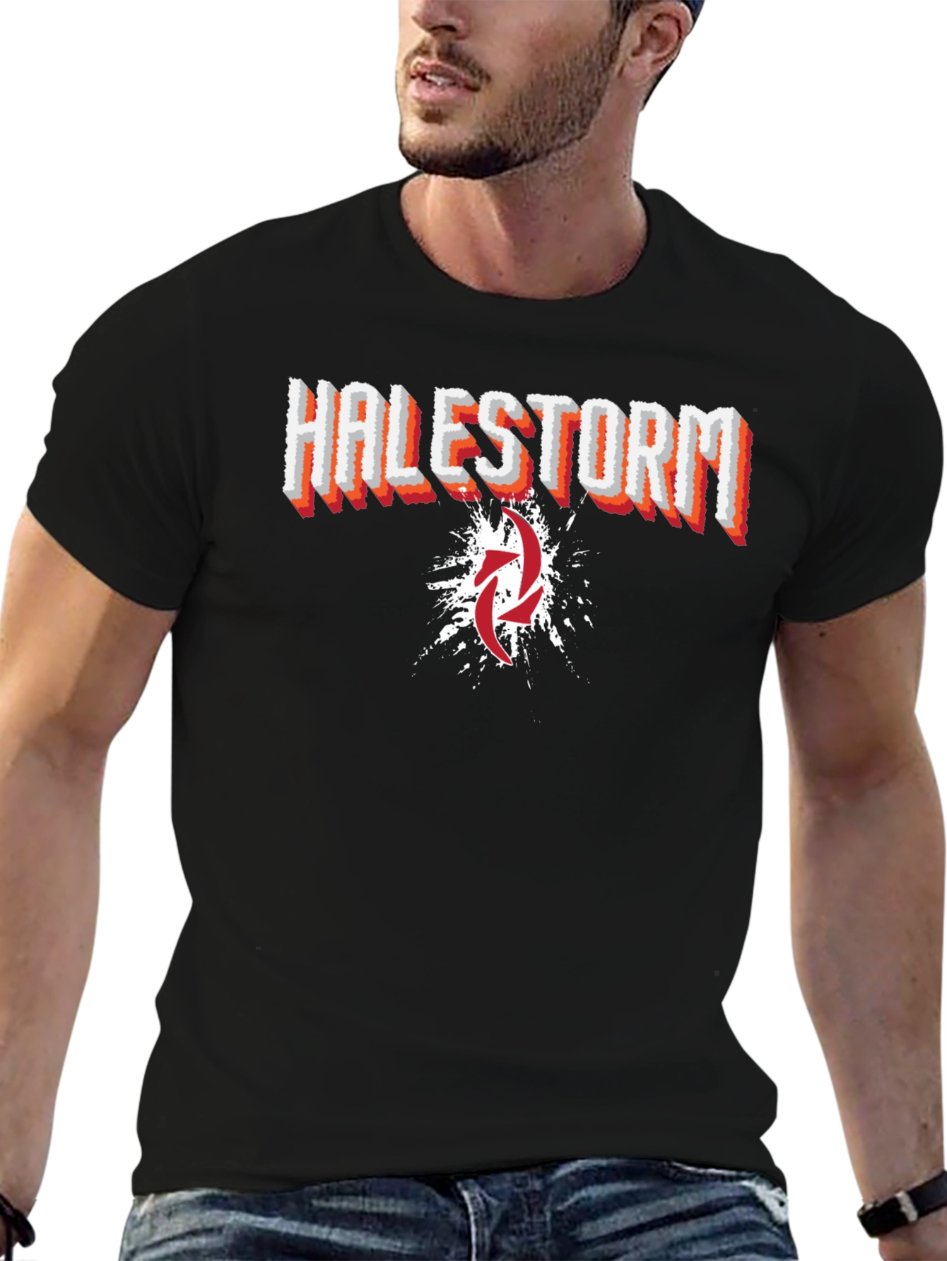 Black Halestorm Band Graphic Print Black T-Shirt view 6