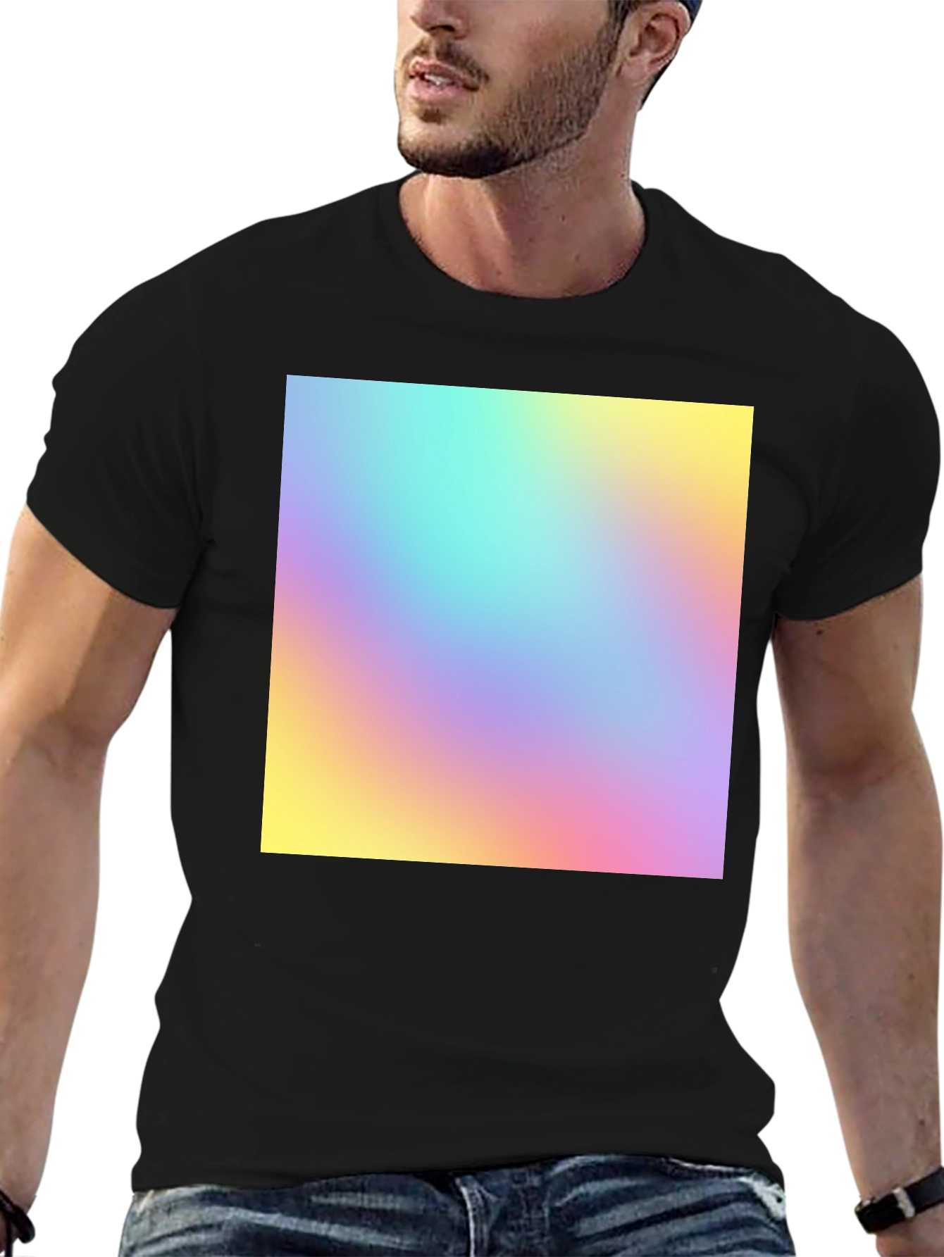Black Vibrant Gradient T-Shirt view 6