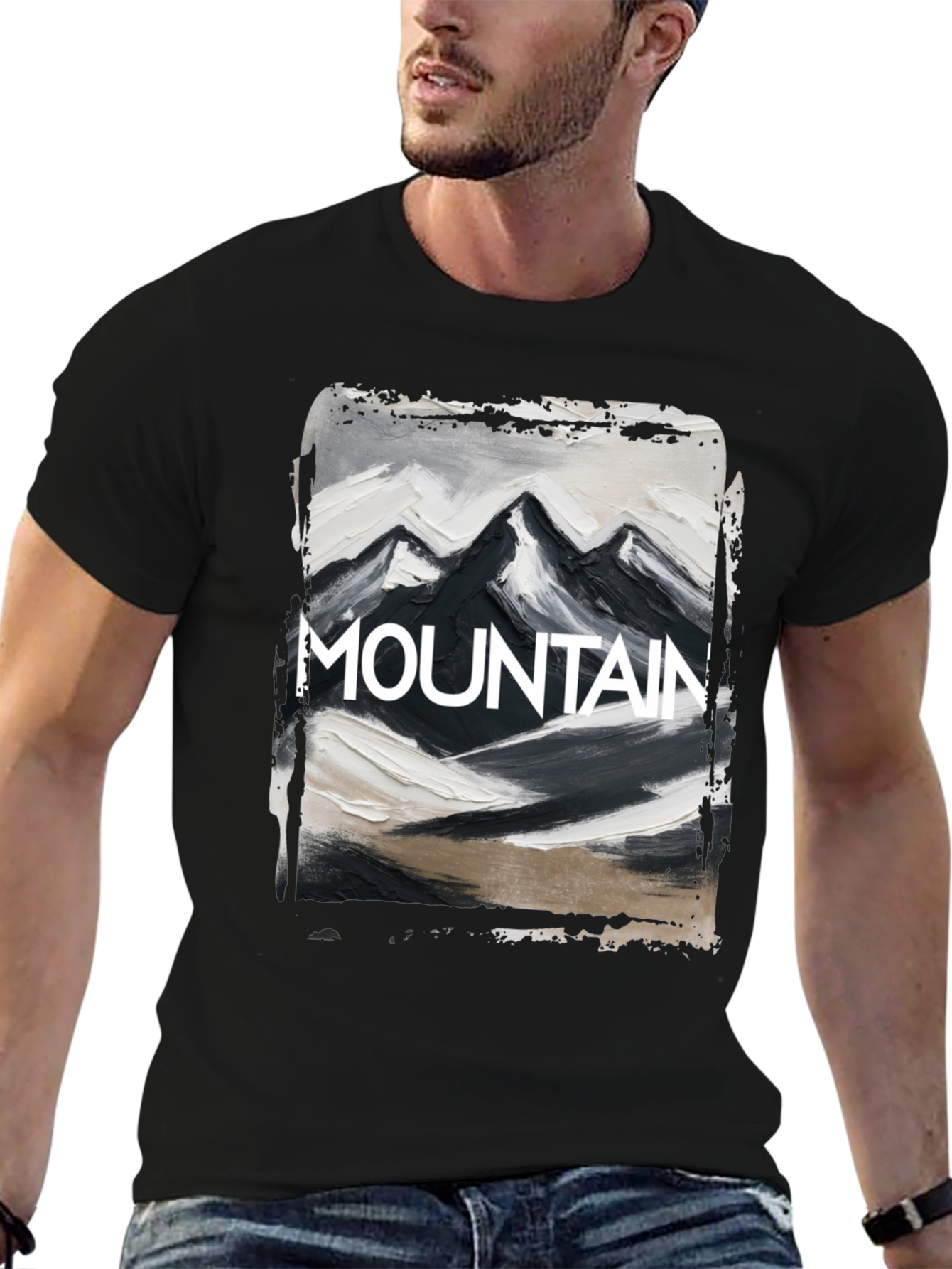 Black Mountain Graphic Tee - Black Cotton Blend view 6