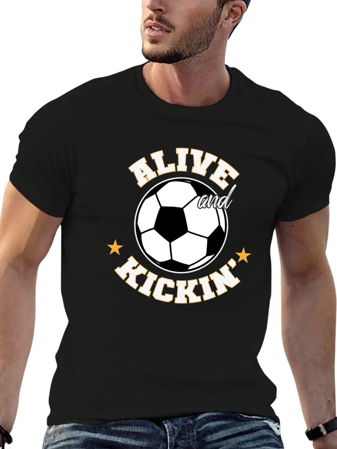 Black Alive and Kickin' Soccer T-Shirt view 6