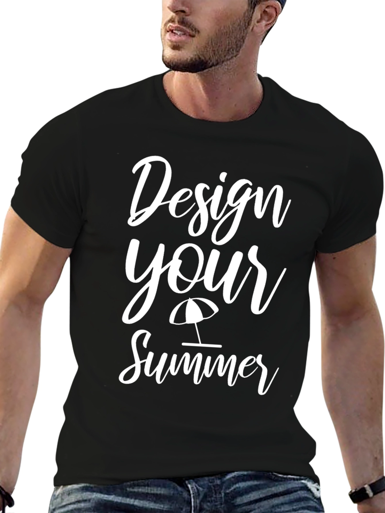 Black Design Your Summer Graphic T-Shirt view 6