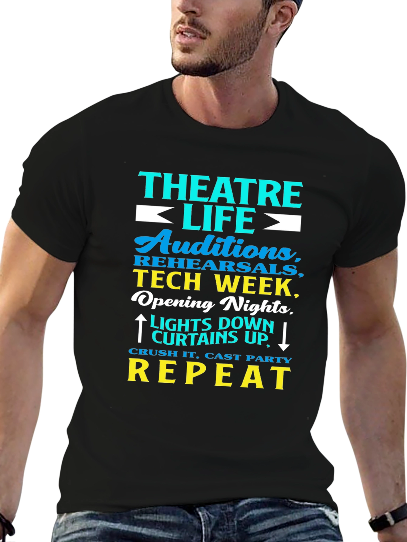 Black Theatre Life Tee: Auditions, Tech Week, Repeat! view 6