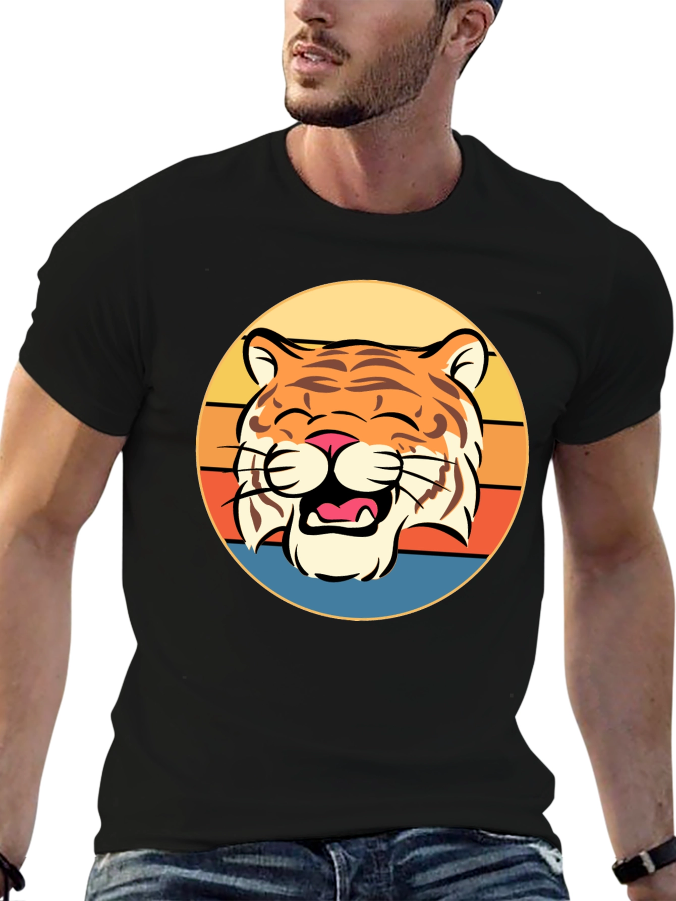 Black Tiger Retro Graphic Tee view 6