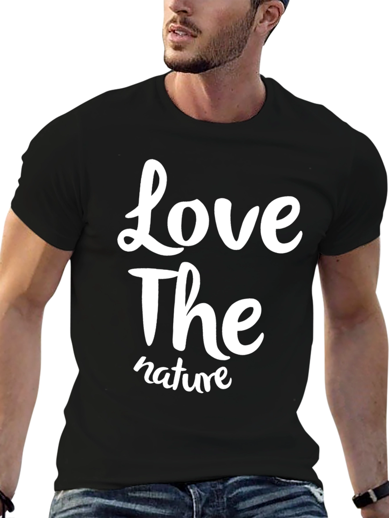 Black Love the Nature Graphic Tee - Eco-Friendly Style view 6