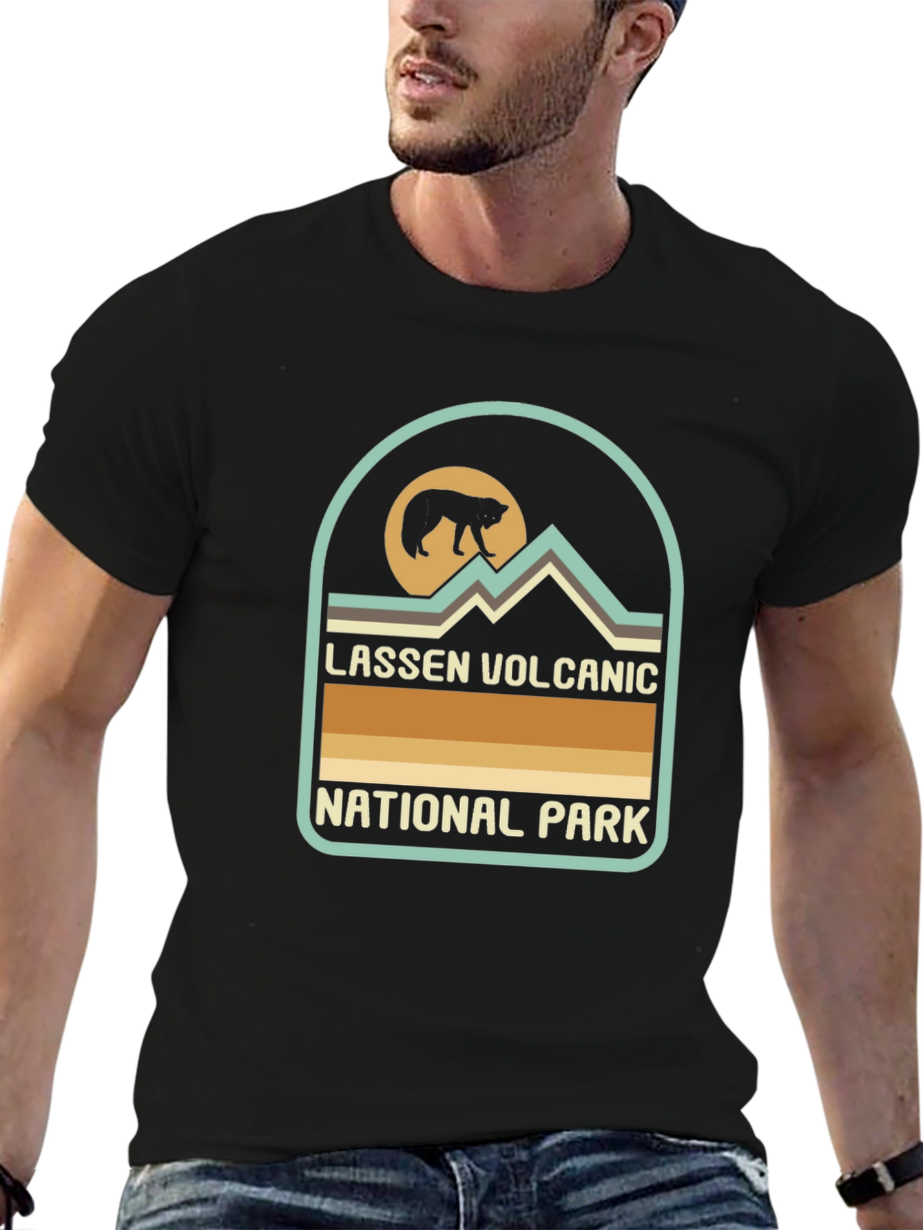 Black Lassen Volcanic National Park Black T-Shirt view 6