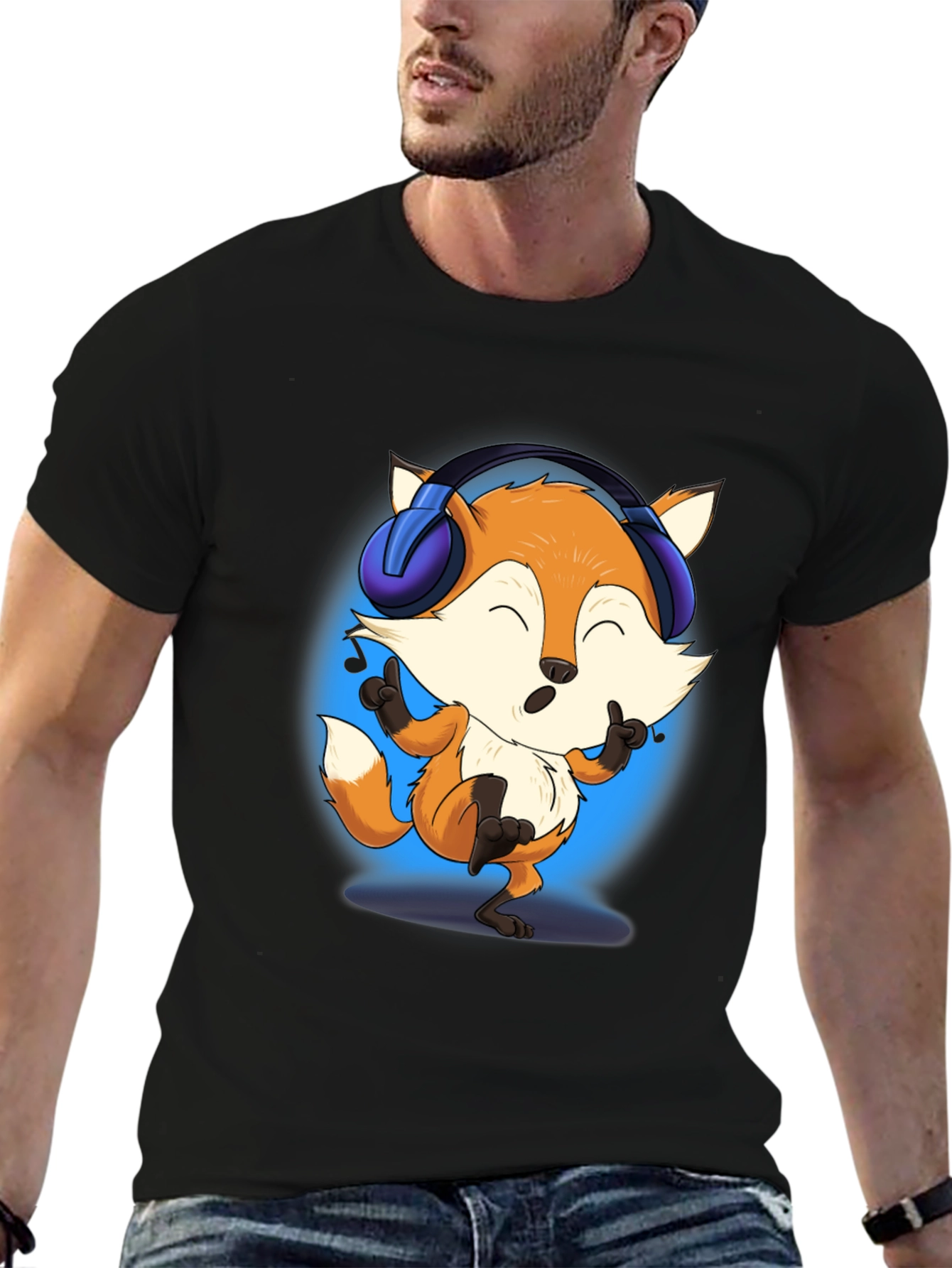 Black Funky Fox Tee view 6