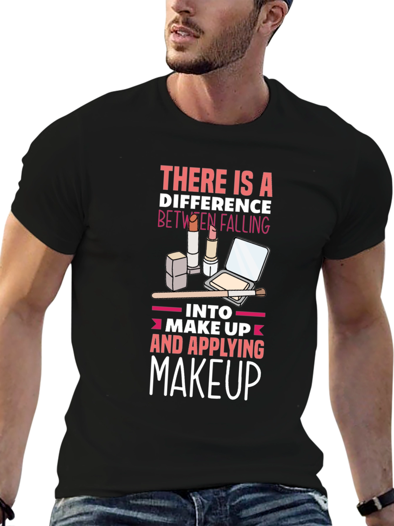 Black Makeup Lover's Tee: Falling vs Applying view 6