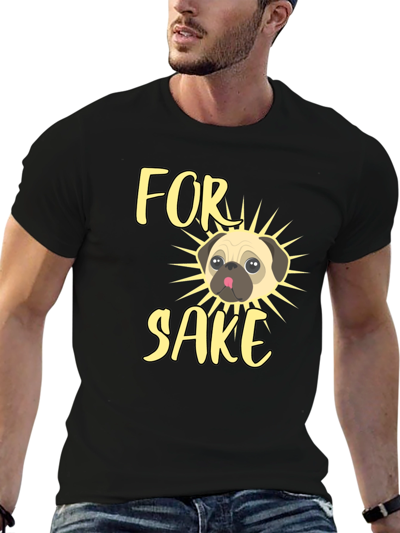 Black For Pug's Sake Men's Graphic Tee view 6