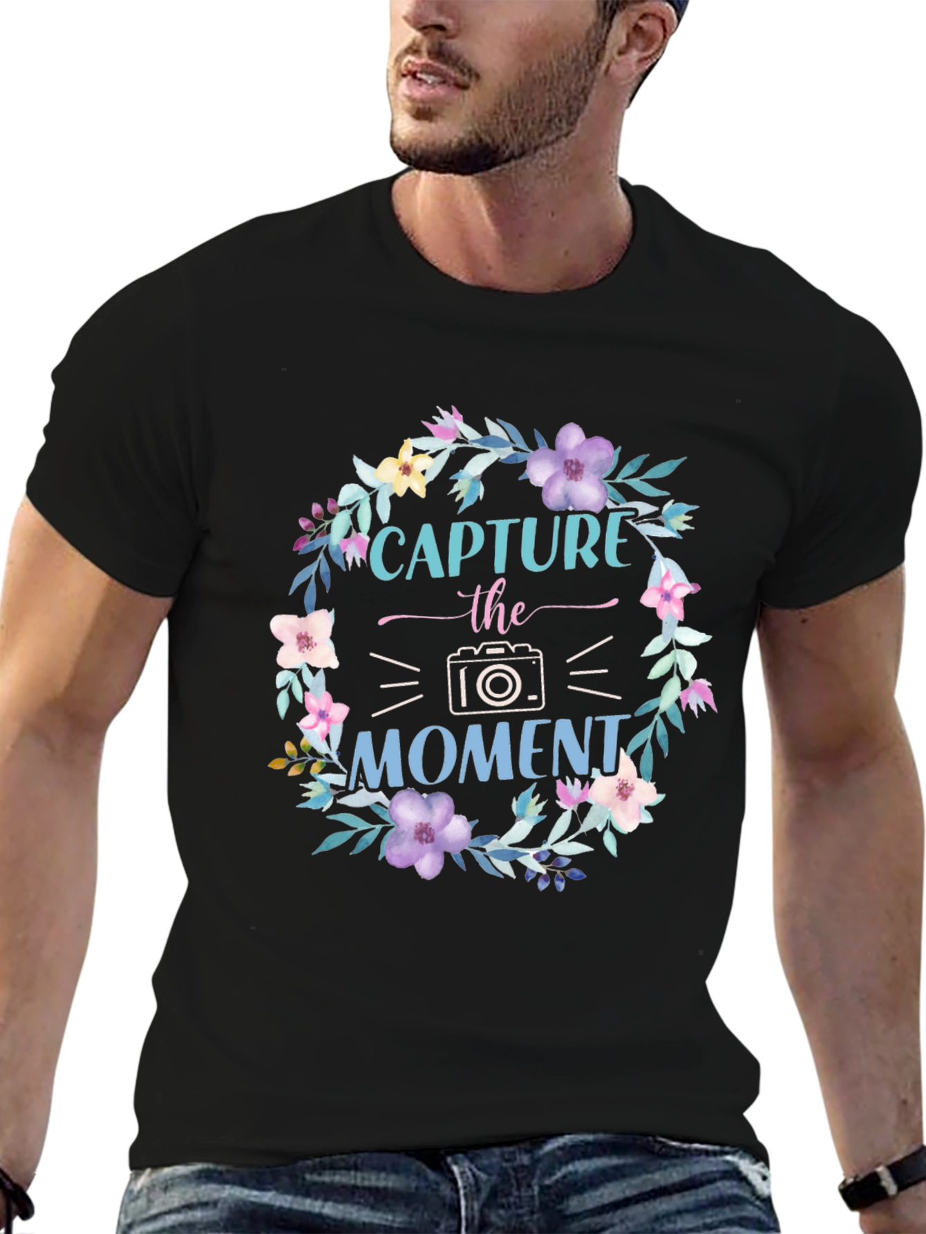 Black Capture the Moment Floral T-Shirt view 6