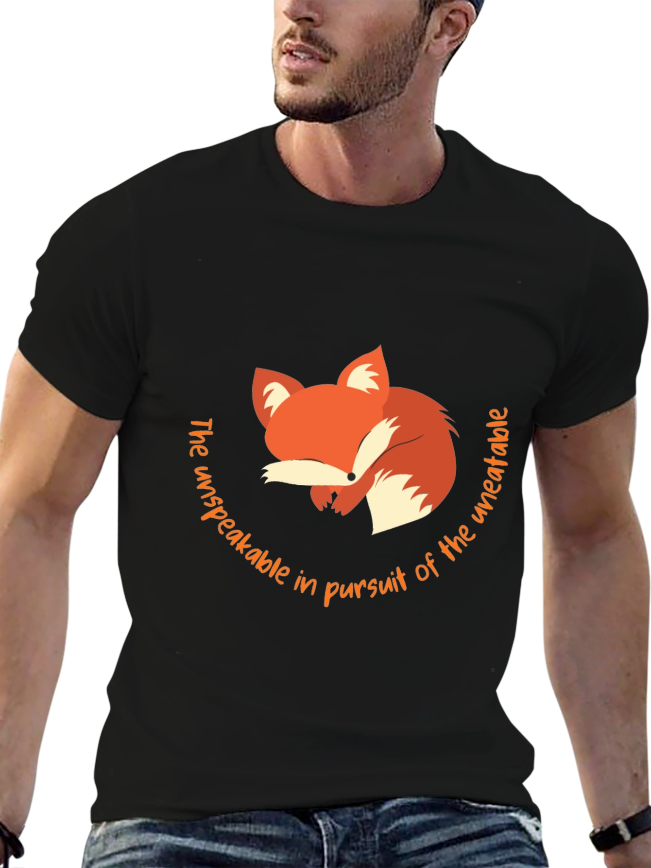 Black Fox Graphic Tee -  Unspeakable Pursuit T-Shirt view 6