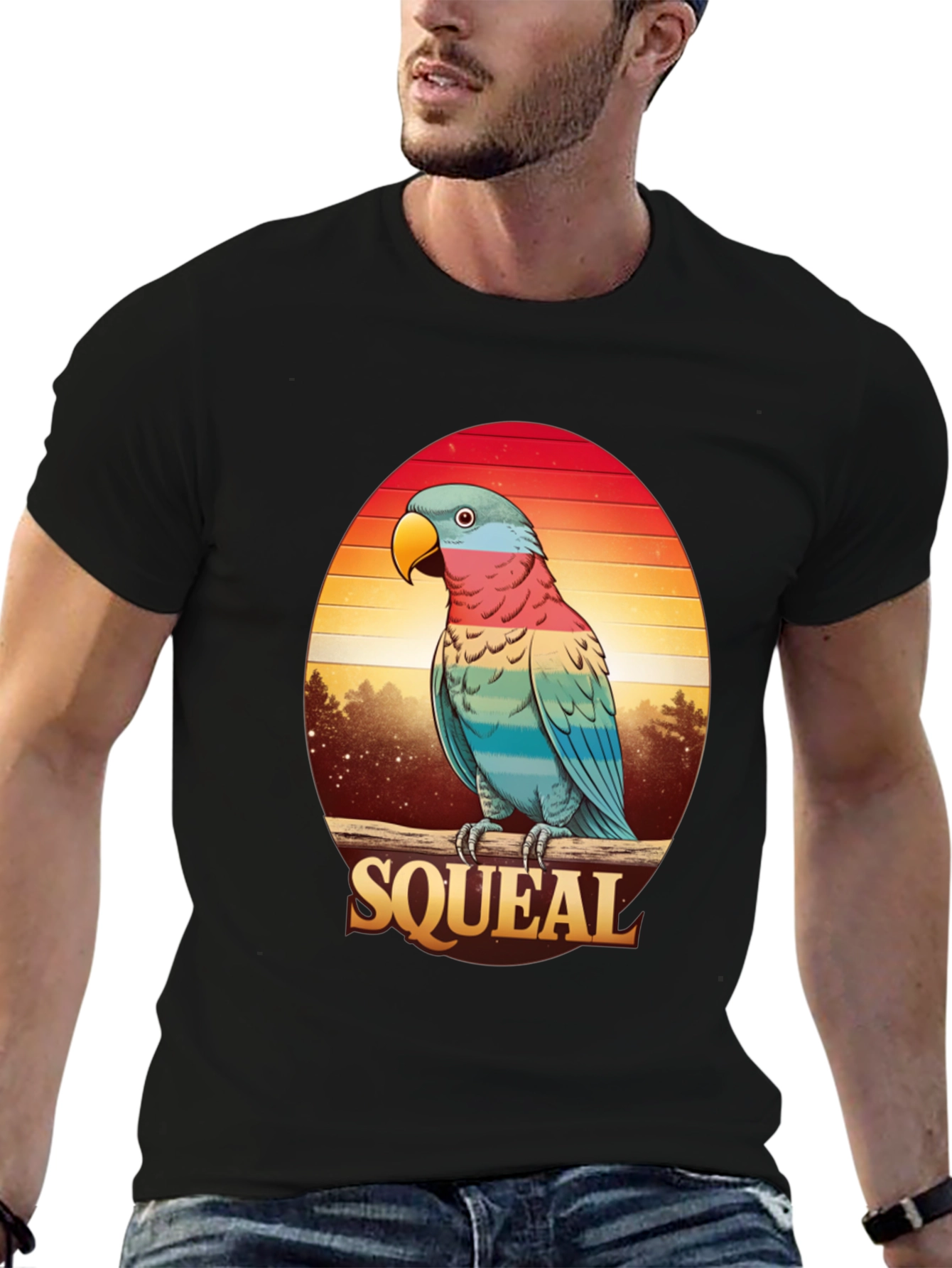 Retro Parrot Graphic Tee - Squeal Design - 6