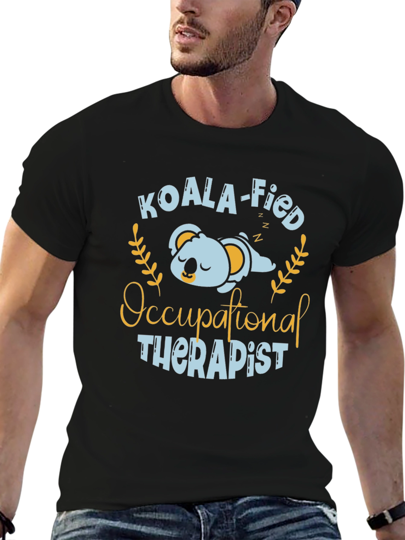 Black Koala-fied Occupational Therapist T-Shirt view 6