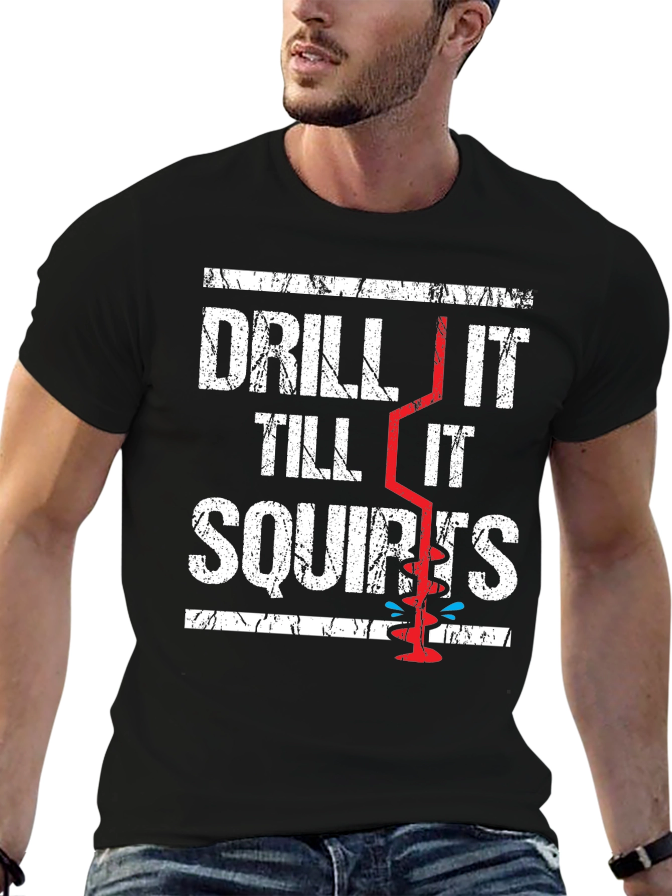 Black Drill It Till It Squirts Graphic T-Shirt view 6