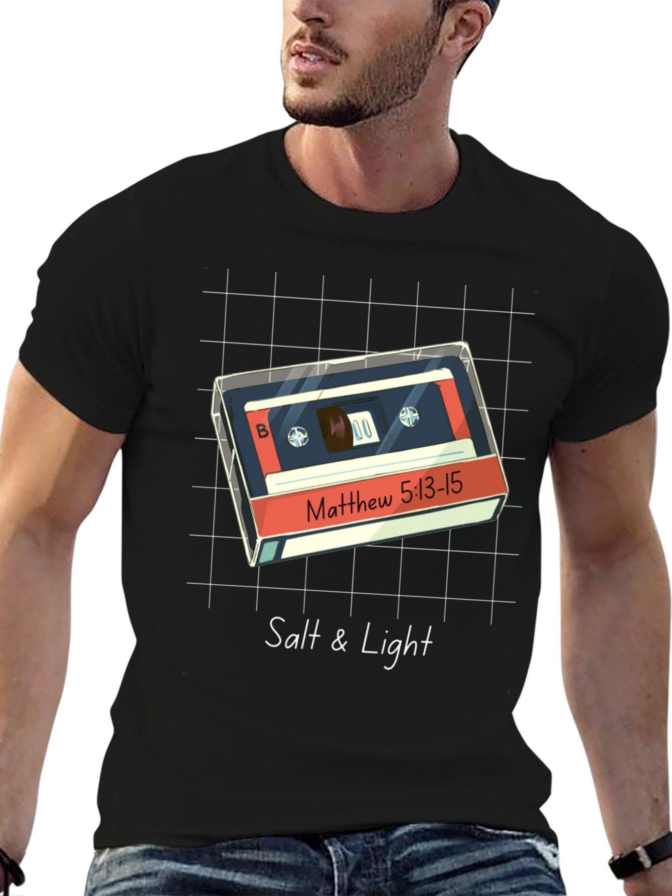 Black Salt & Light Cassette T-Shirt - Matthew 5:13-15 view 6