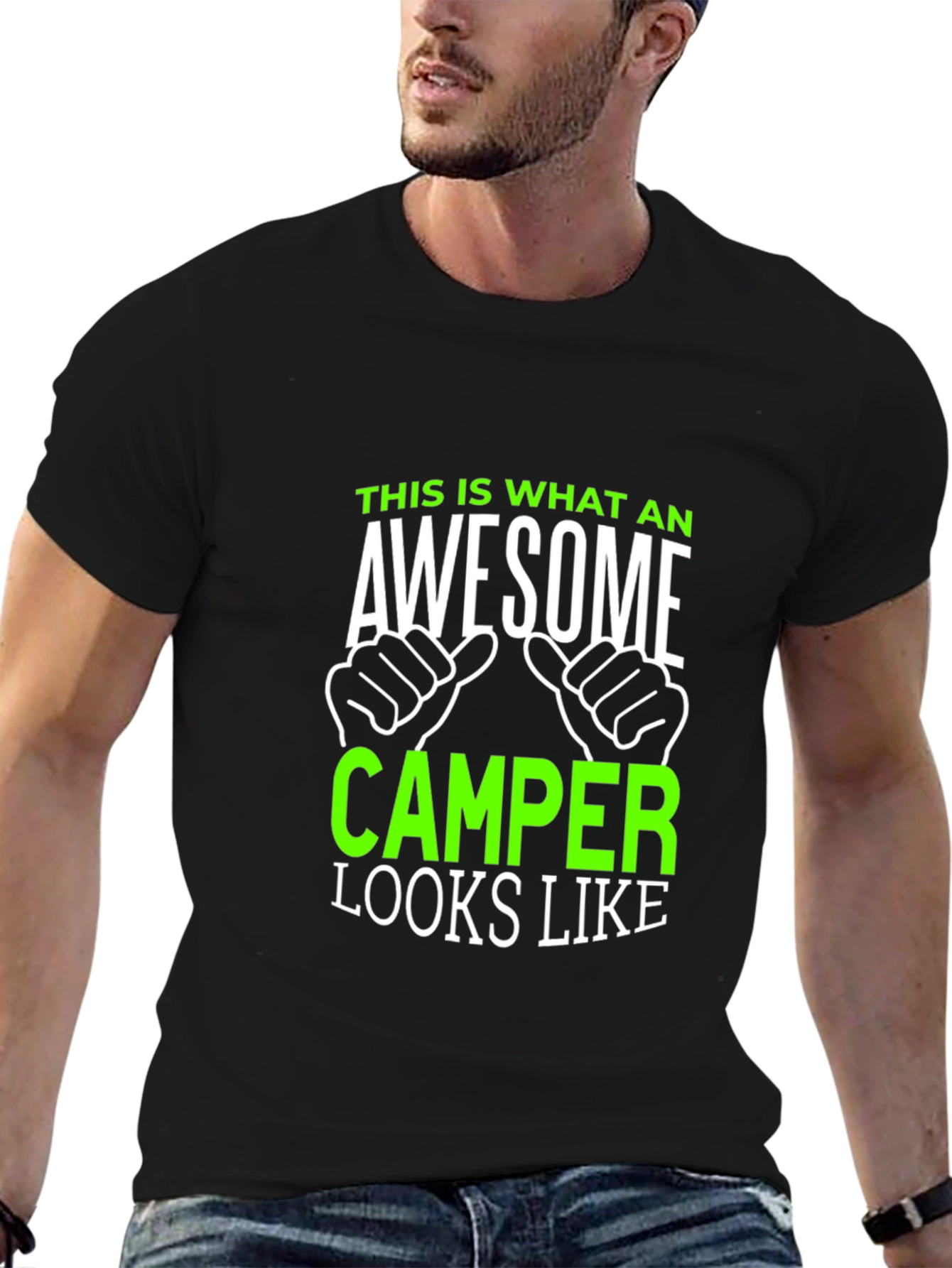 Black Awesome Camper T-Shirt - Gift for Camping Lovers view 6