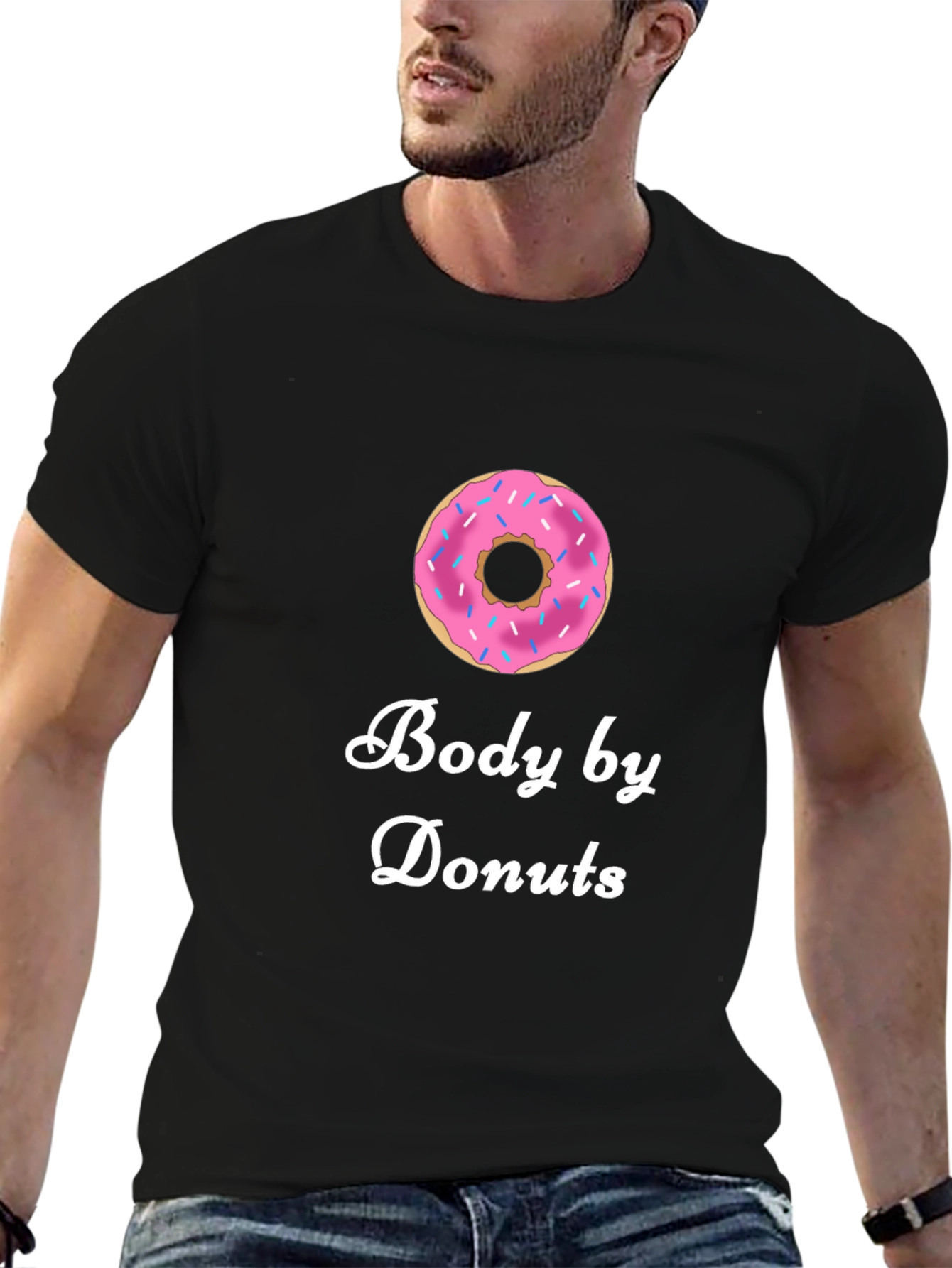 Black Body by Donuts T-Shirt - Funny Foodie Tee view 6