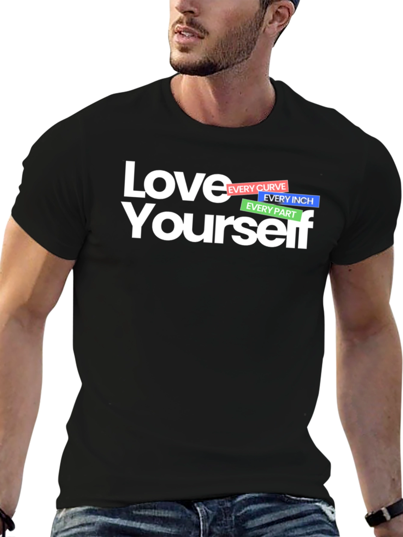 Black Love Yourself Graphic T-Shirt - Black view 6
