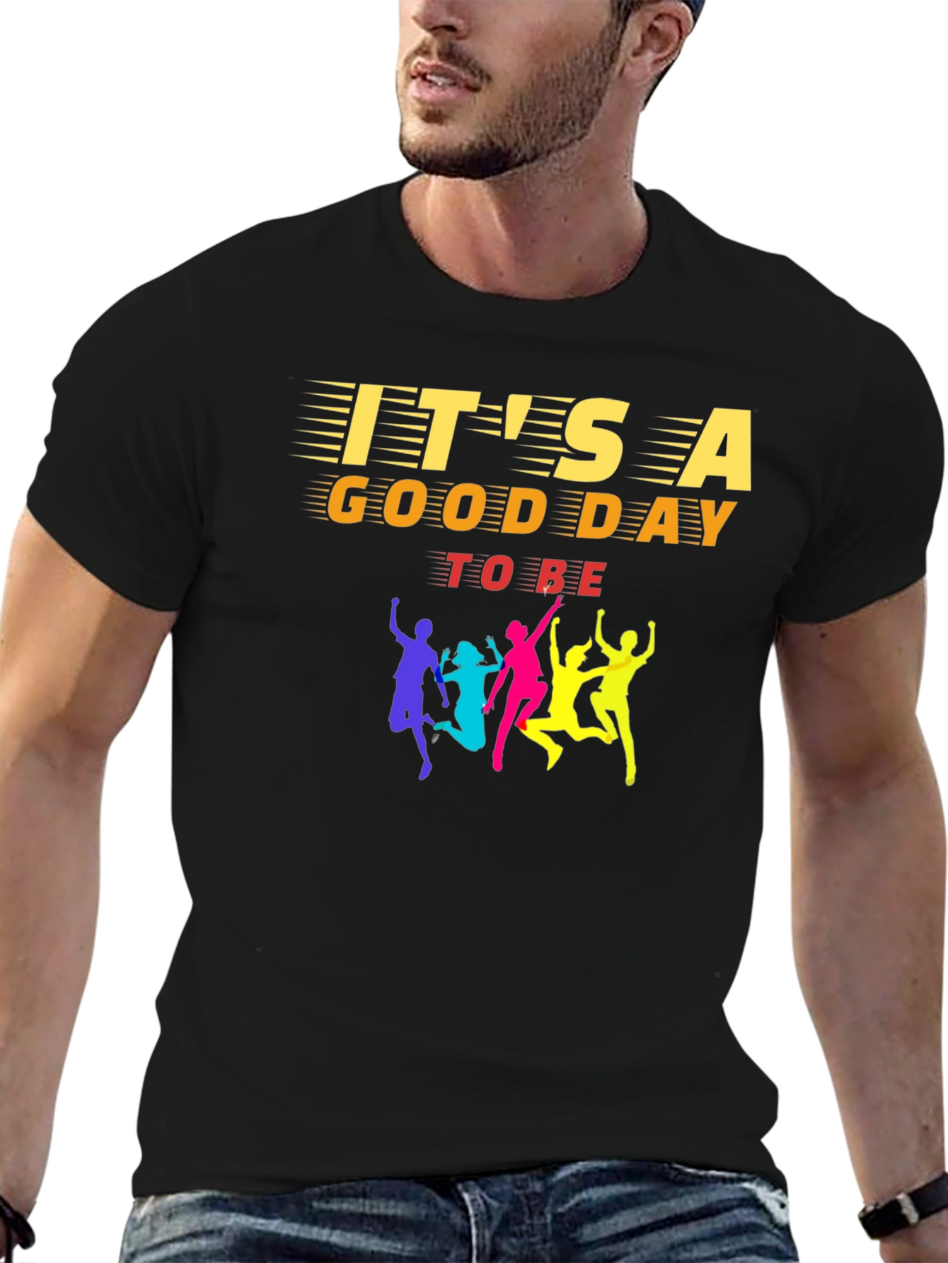 Black It's A Good Day To Be T-Shirt Black Crewneck Graphic Tee view 6