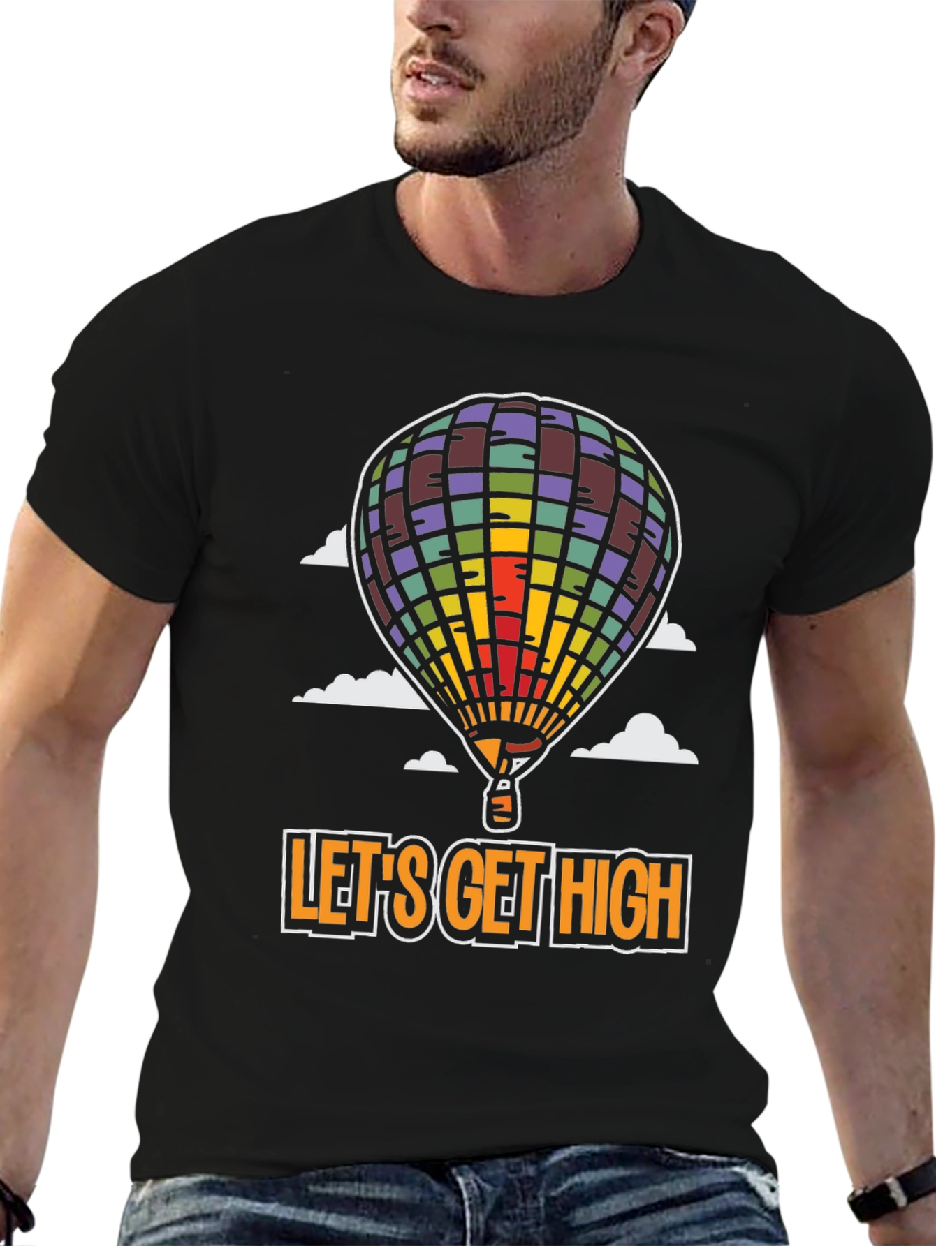 Black Let's Get High Graphic Tee view 6