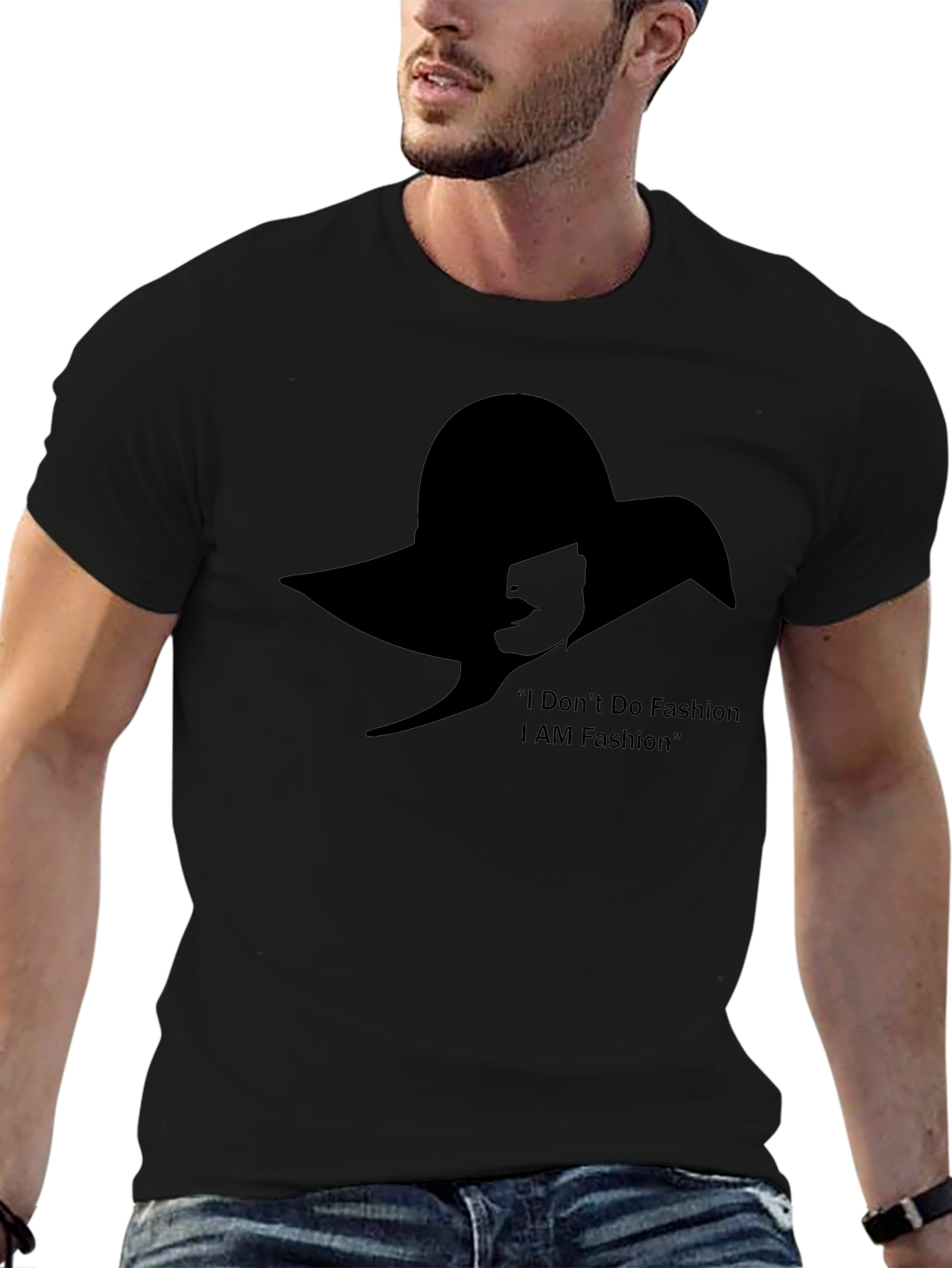 Black I AM Fashion T-Shirt - Stylish Silhouette Tee view 6
