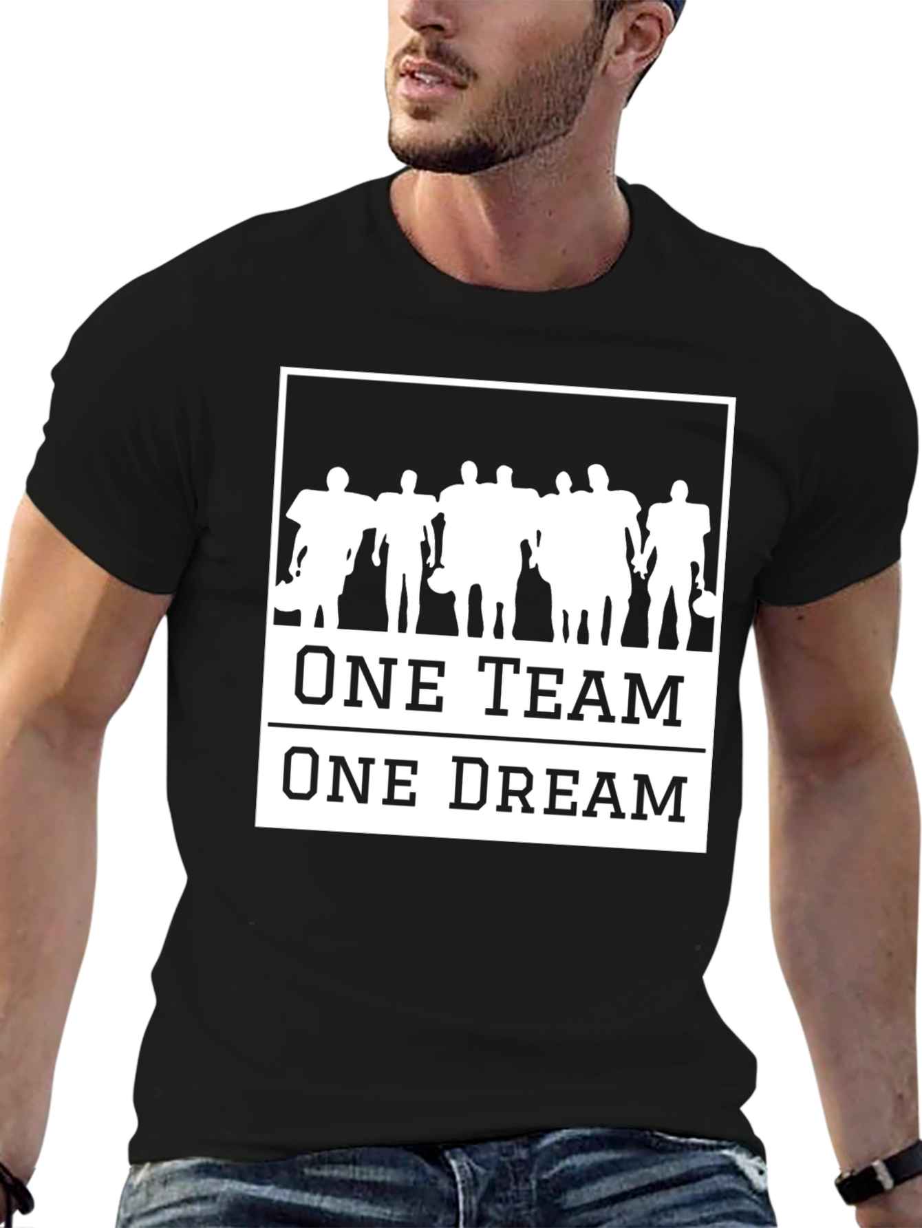 Black One Team One Dream Graphic T-Shirt view 6