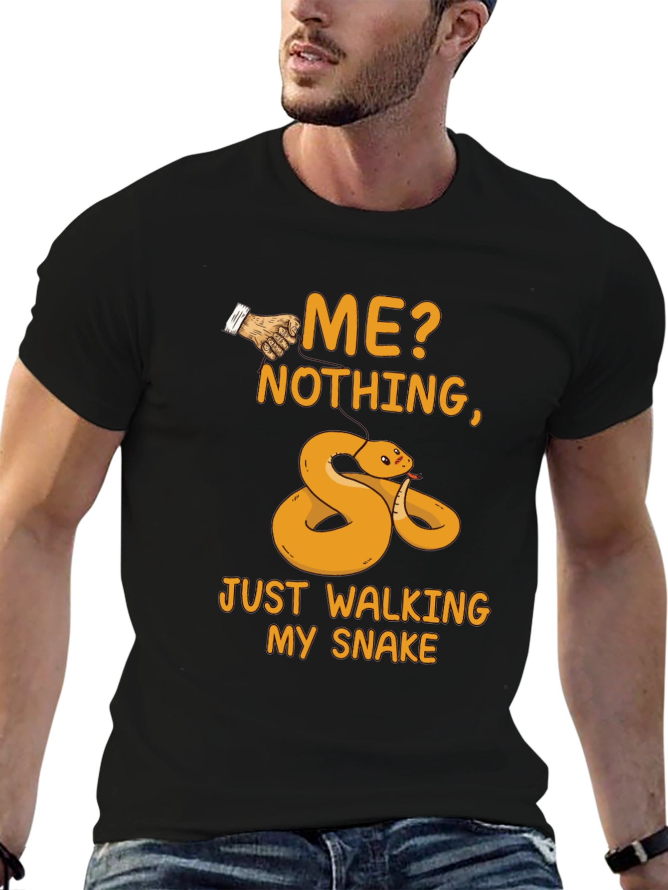 Black Walking My Snake Graphic Tee view 6