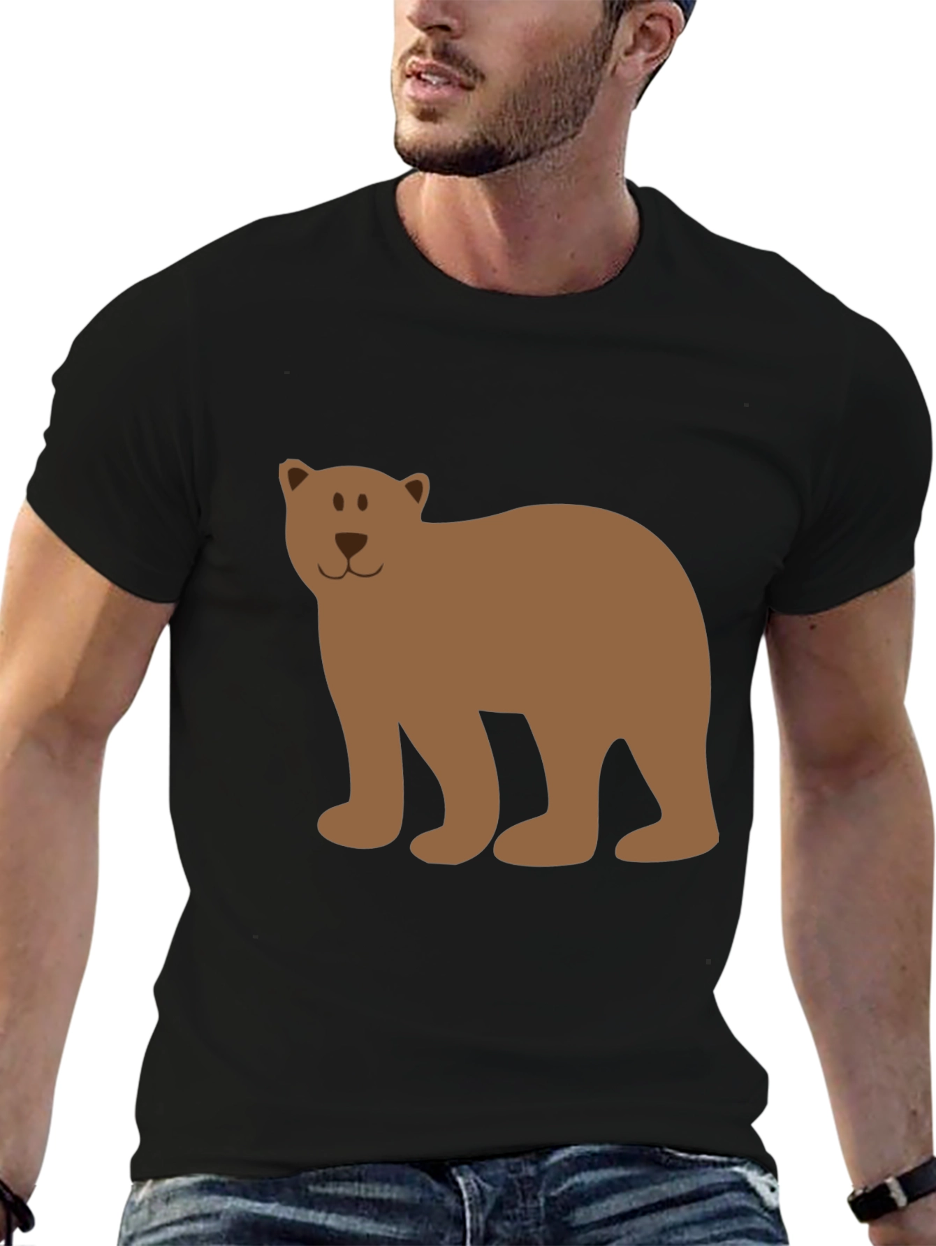 Black Bear Graphic Tee - Casual Black T-Shirt view 6