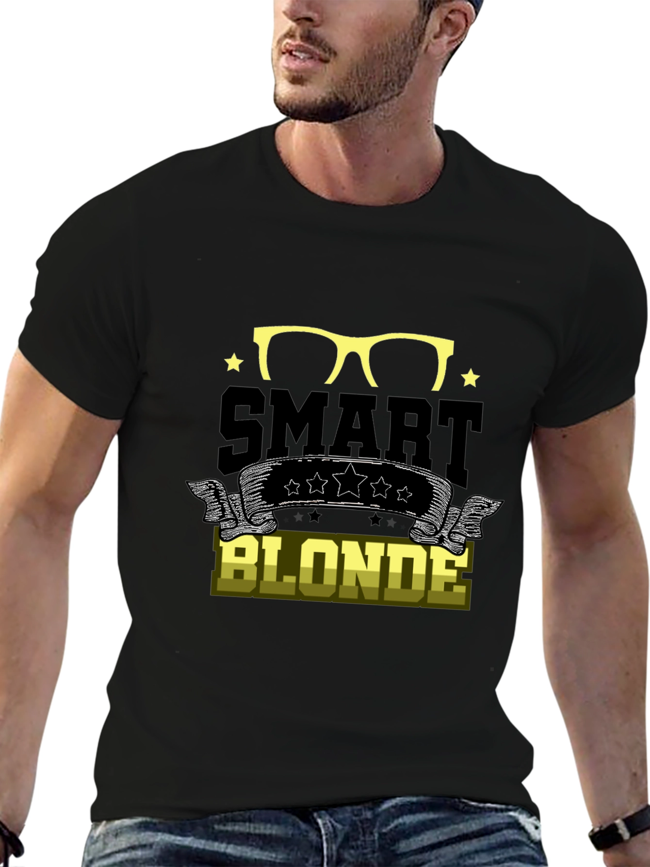 Black Smart Blonde T-Shirt Funny Graphic Tee view 6