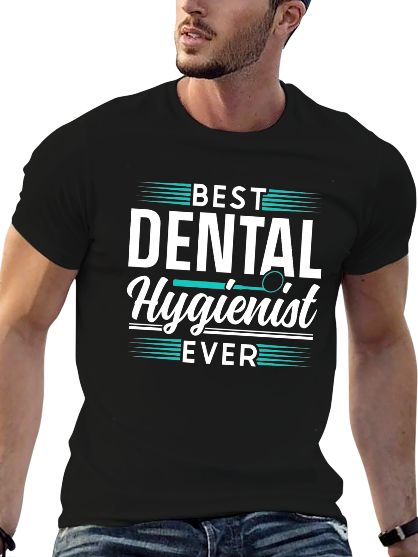 Black Best Dental Hygienist Ever Tee Shirt view 6