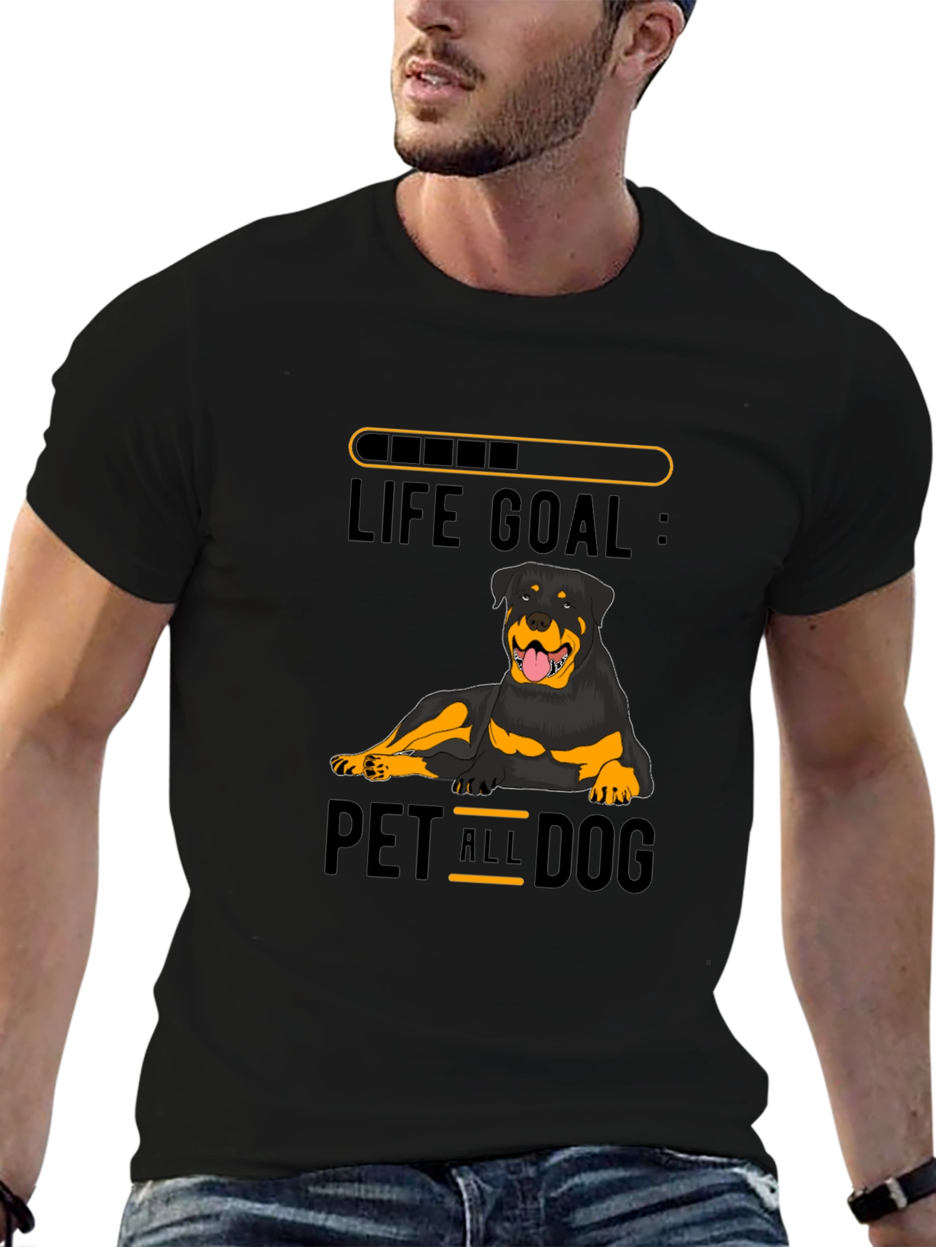 Black Life Goal: Pet All Dogs T-Shirt view 6