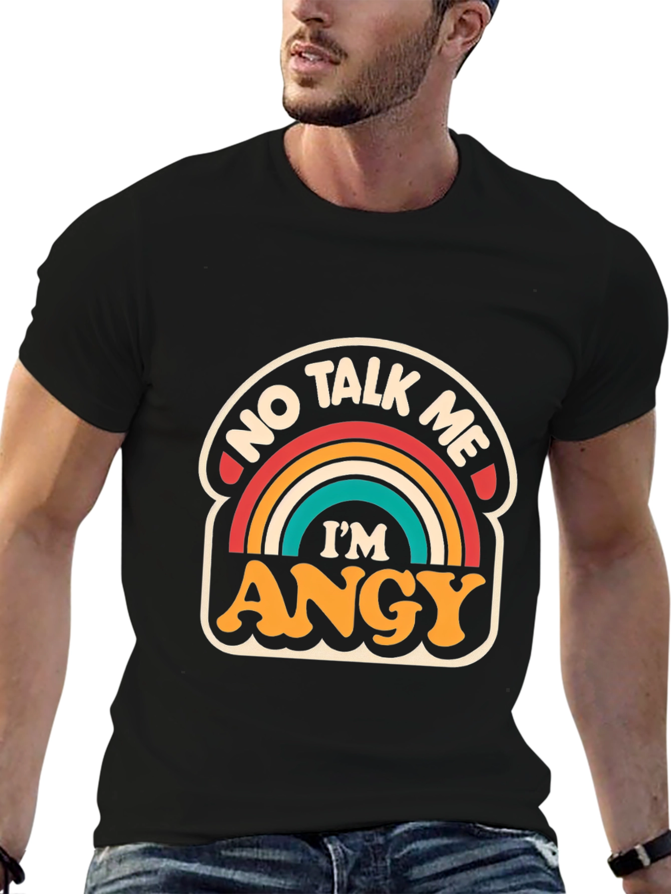 Black No Talk Me I'm ANGY T-Shirt view 6