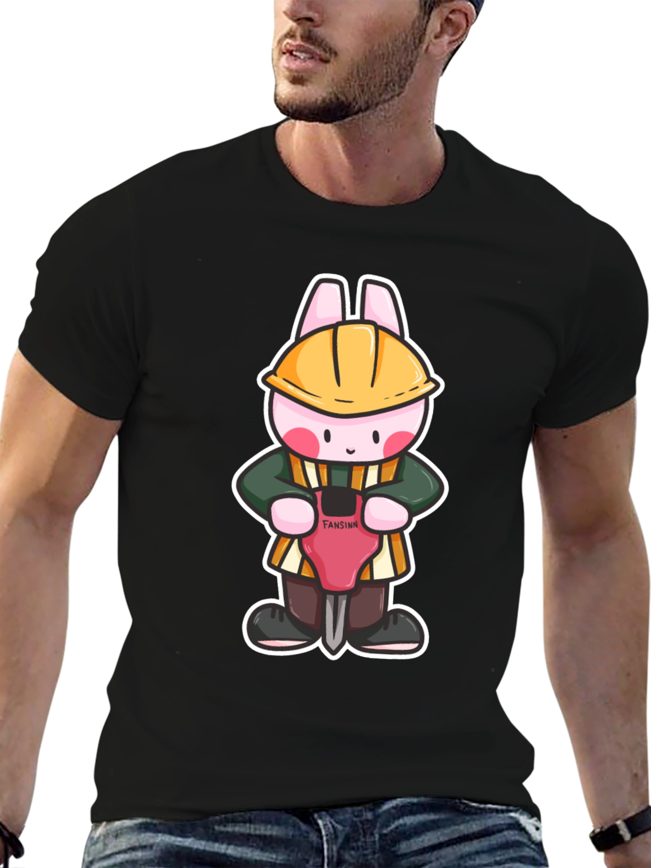 Black Bunny Builder Graphic Tee - Black view 6