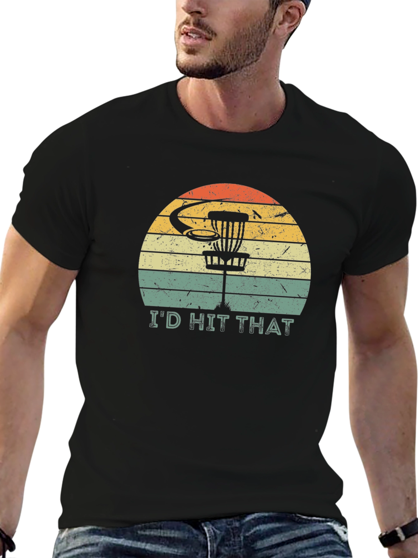 Black I'd Hit That Disc Golf Graphic Tee view 6
