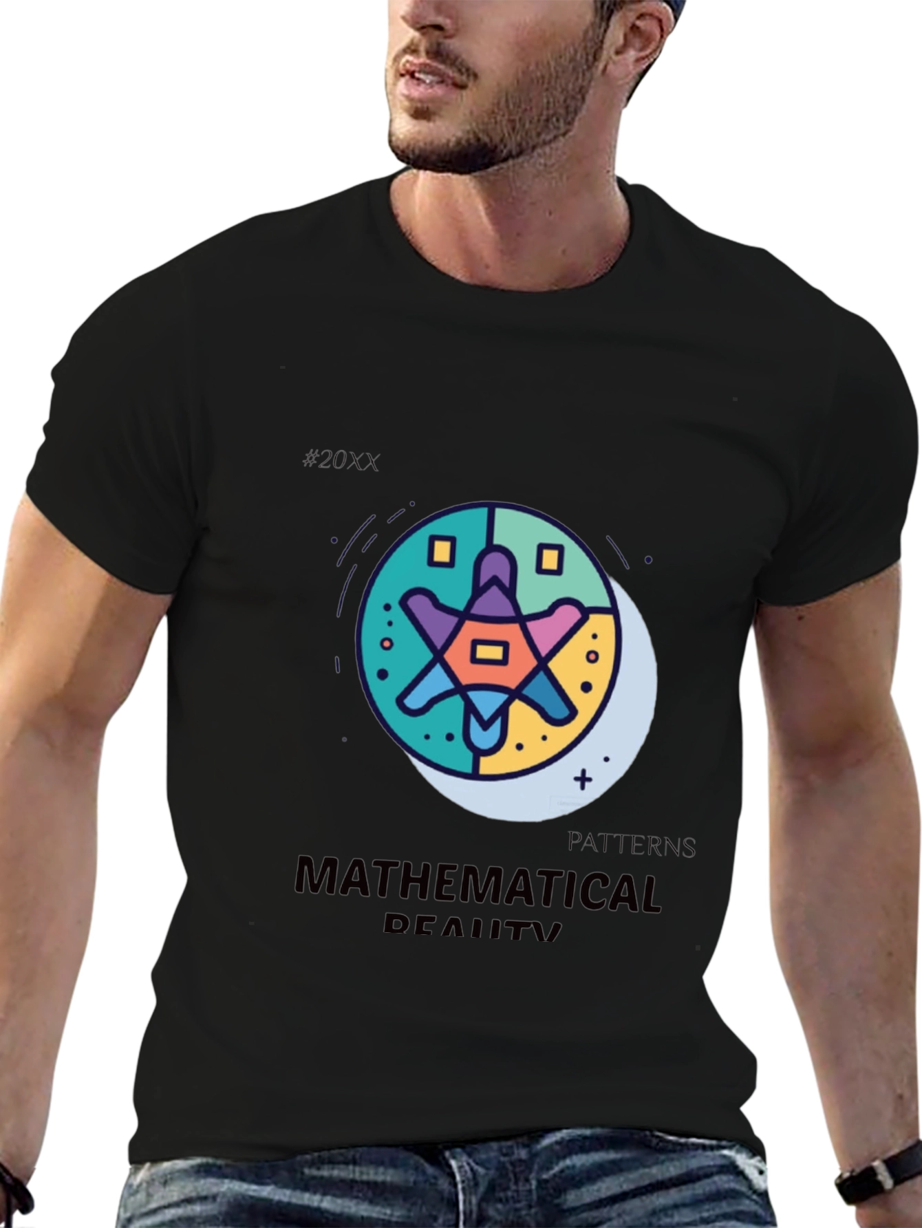 Black Mathematical Reality Graphic T-Shirt view 6