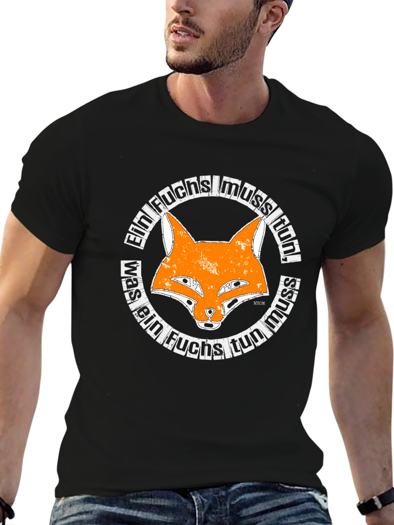 Black Ein Fuchs T-Shirt - Fox Graphic Tee view 6