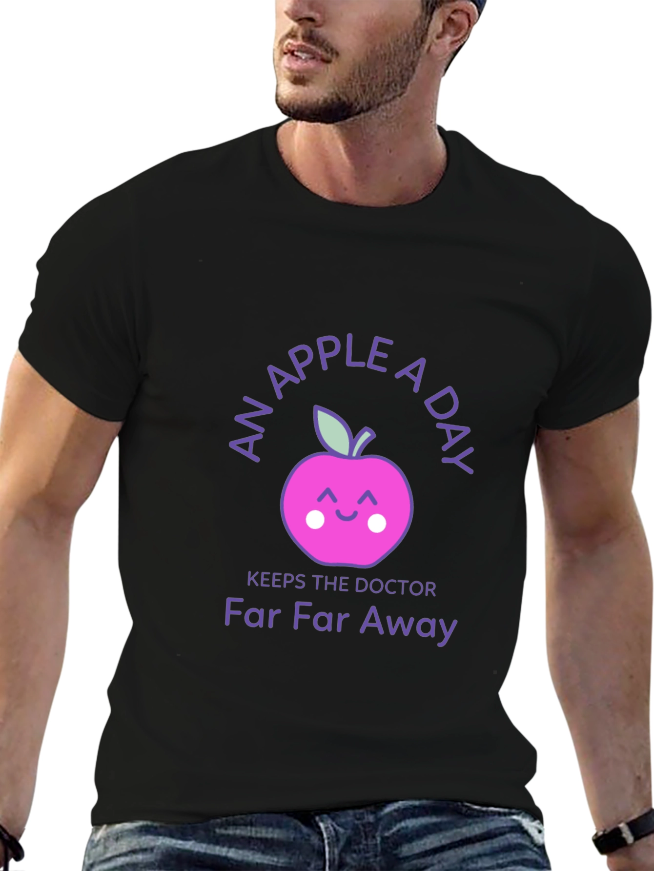Black An Apple a Day Graphic Tee - Keeps the Doctor Away! view 6