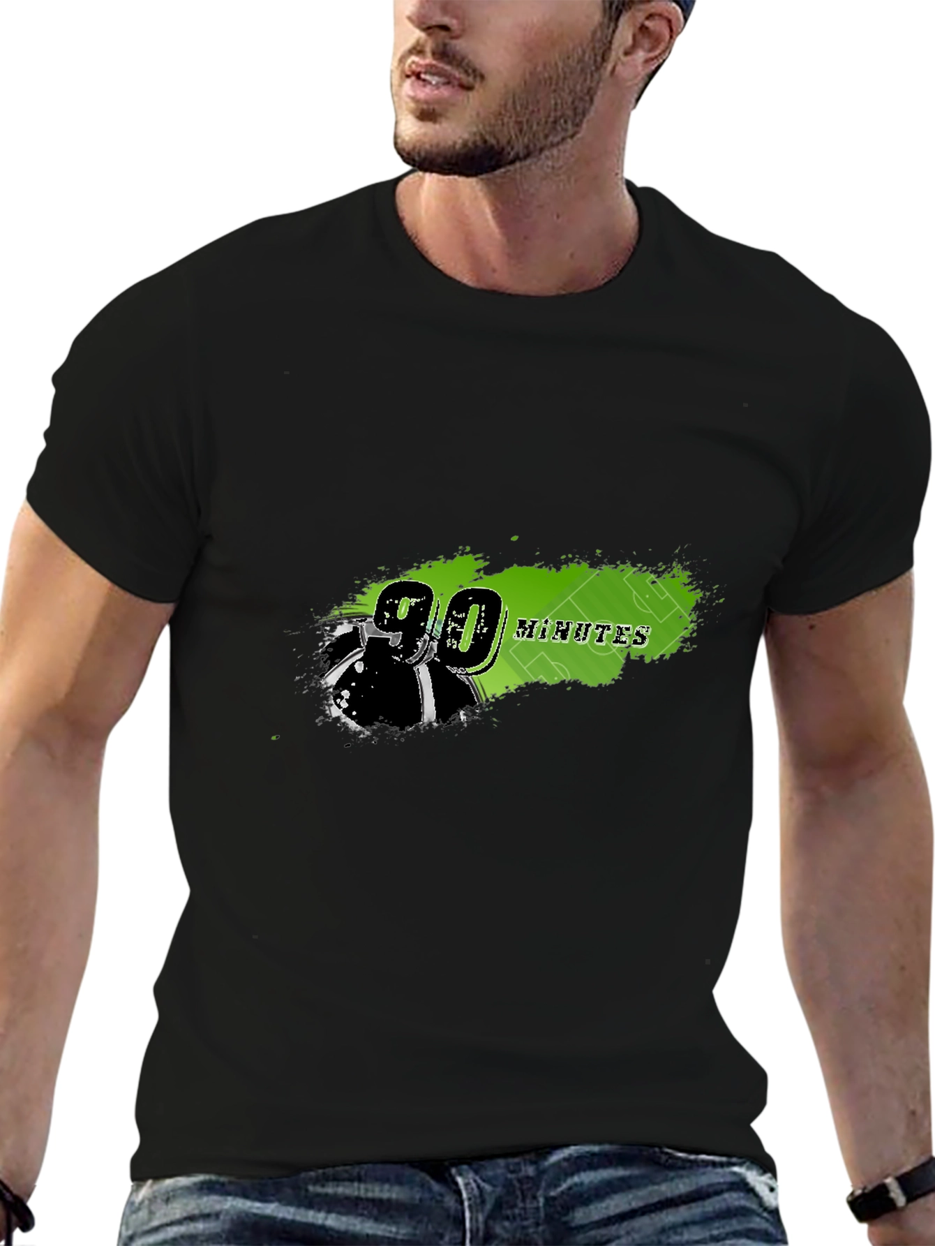 Black 90 Minutes Football Graphic T-Shirt view 6