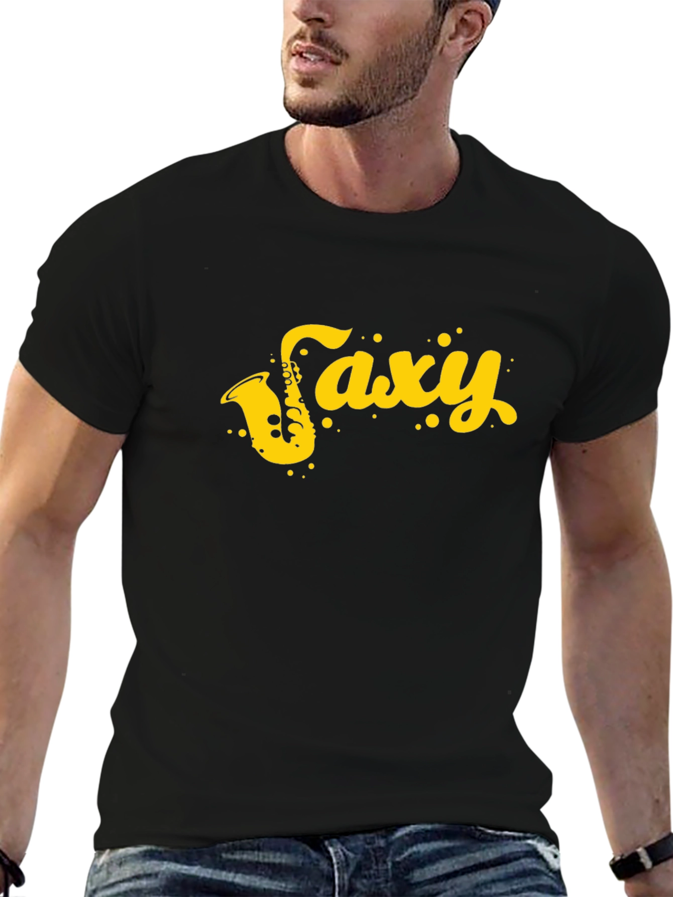 Black Saxophone T-Shirt - Black -  Saxy view 6