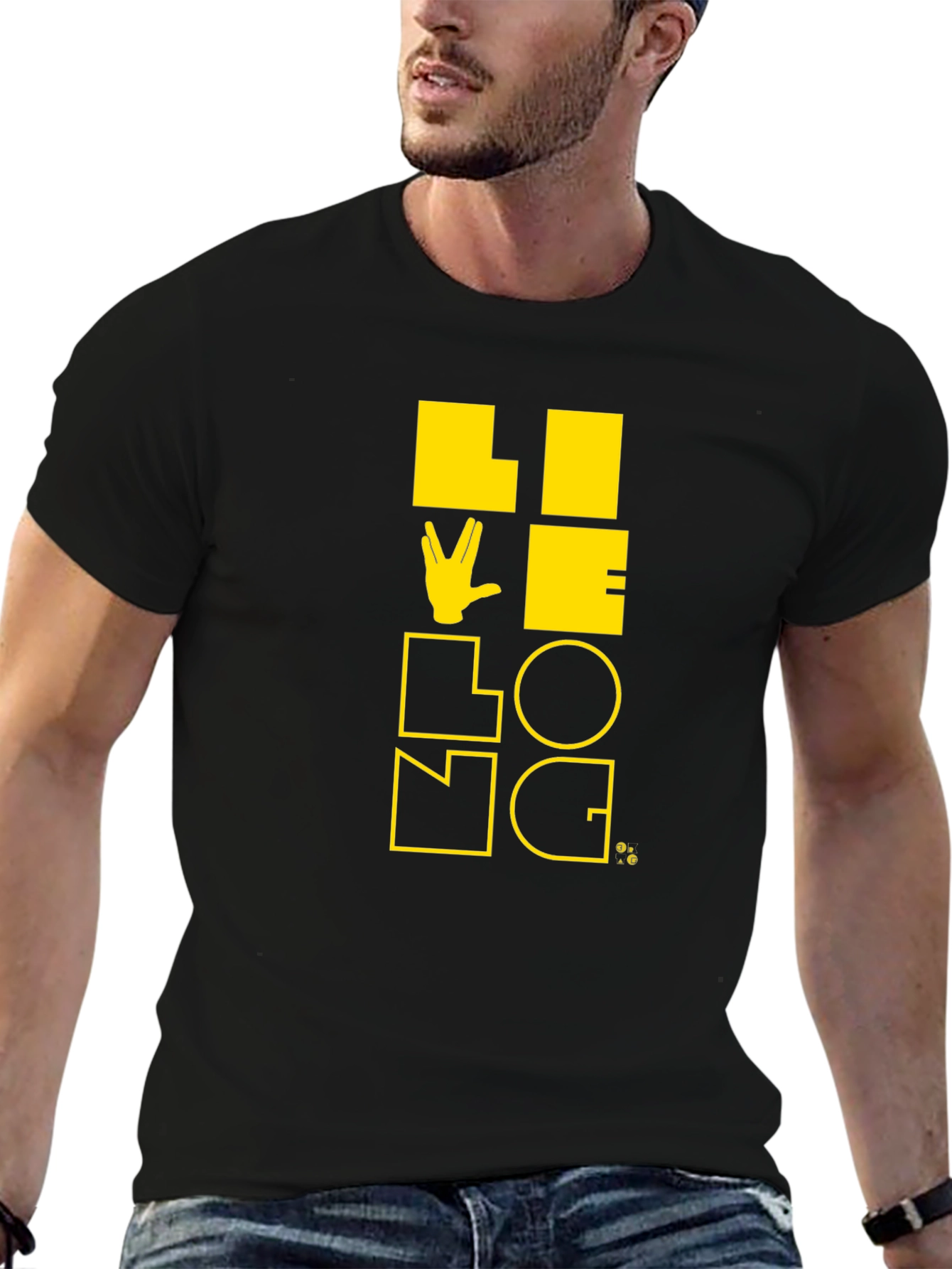 Black Live Long Graphic Tee - Black Star Trek Shirt view 6