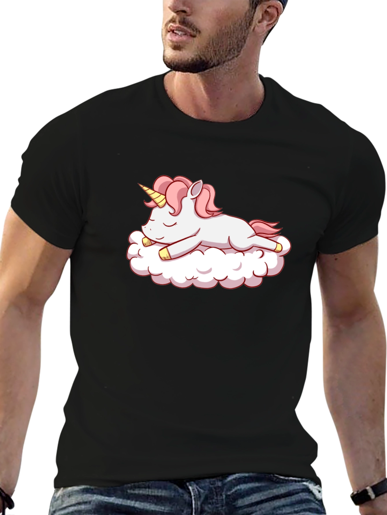 Black Unicorn Cloud T-Shirt - Black Tee view 6