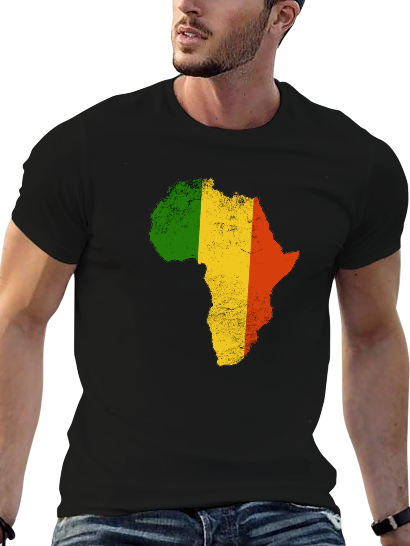 Africa Map Black T-Shirt - 6