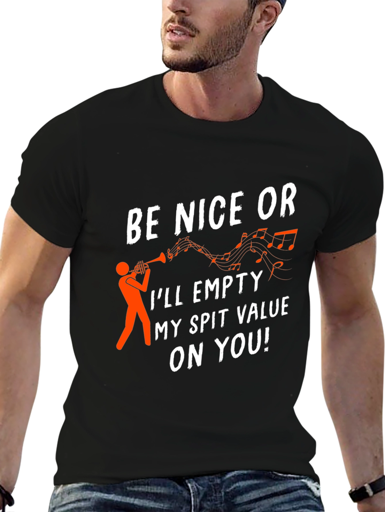 Black Be Nice Trumpet T-Shirt view 6