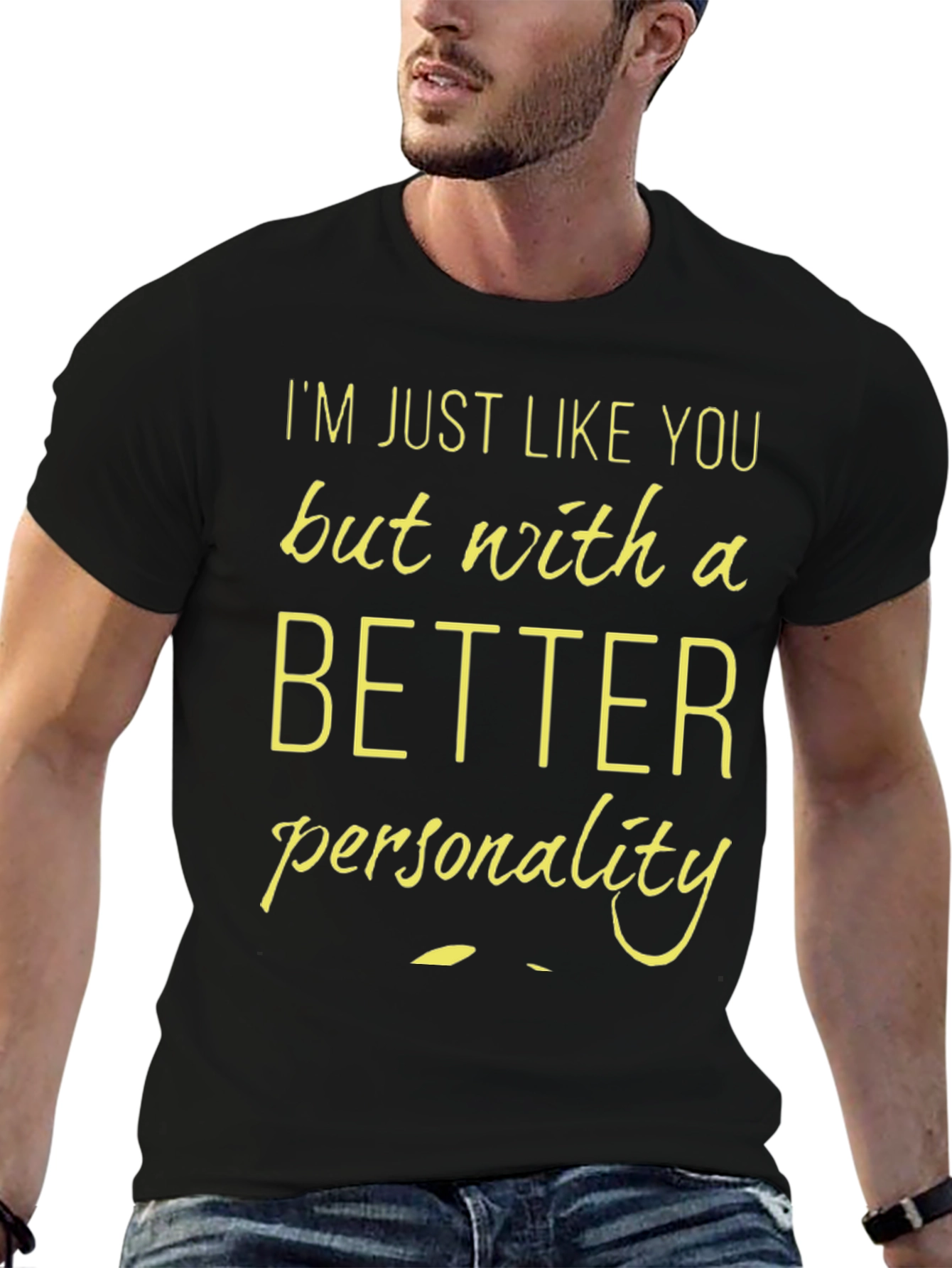 Black Funny Personality T-Shirt view 6