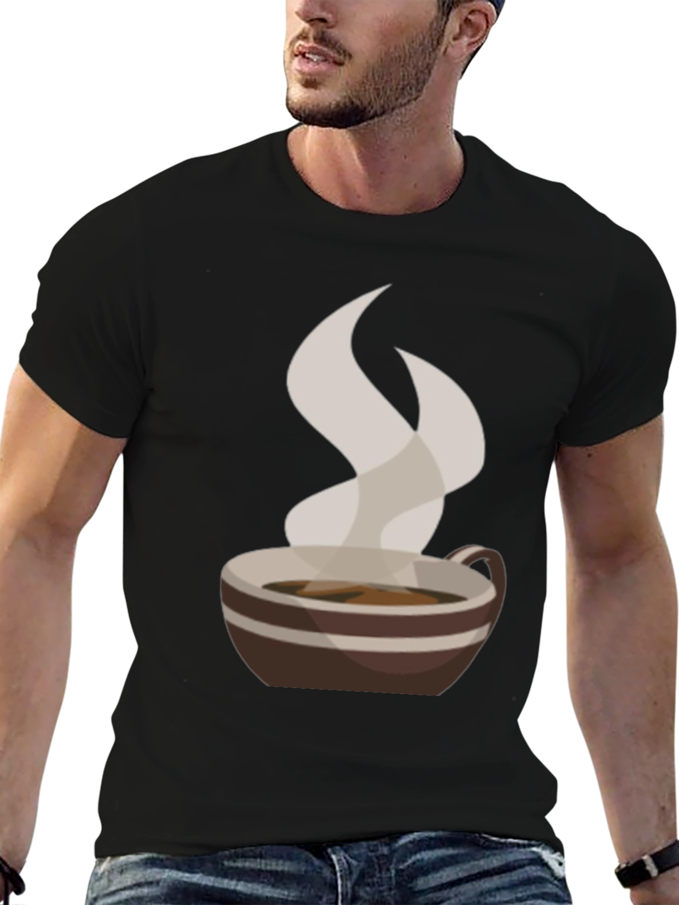 Black Coffee Cup Graphic Tee - Casual Style view 6