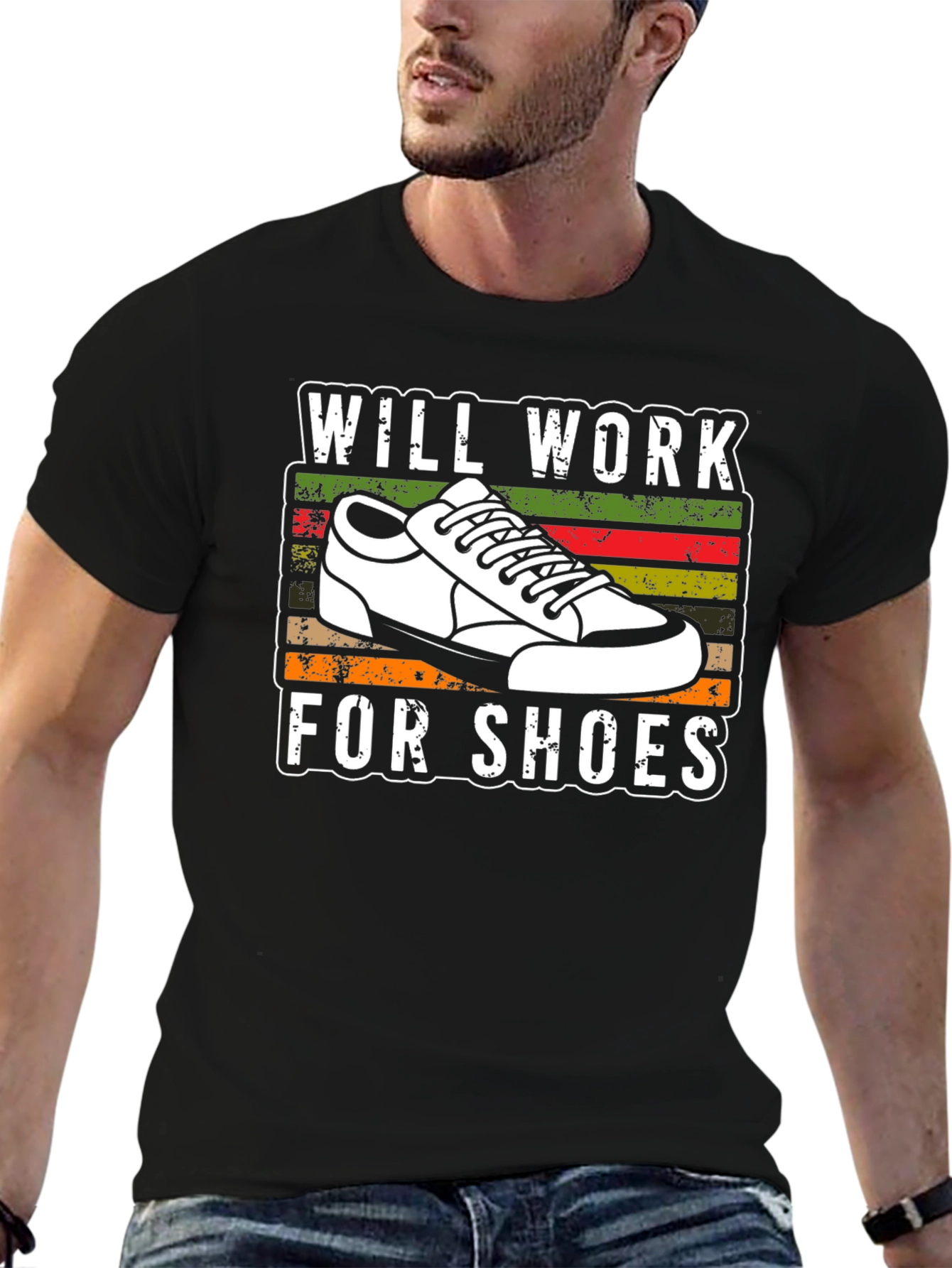 Black Will Work For Shoes T-Shirt view 6