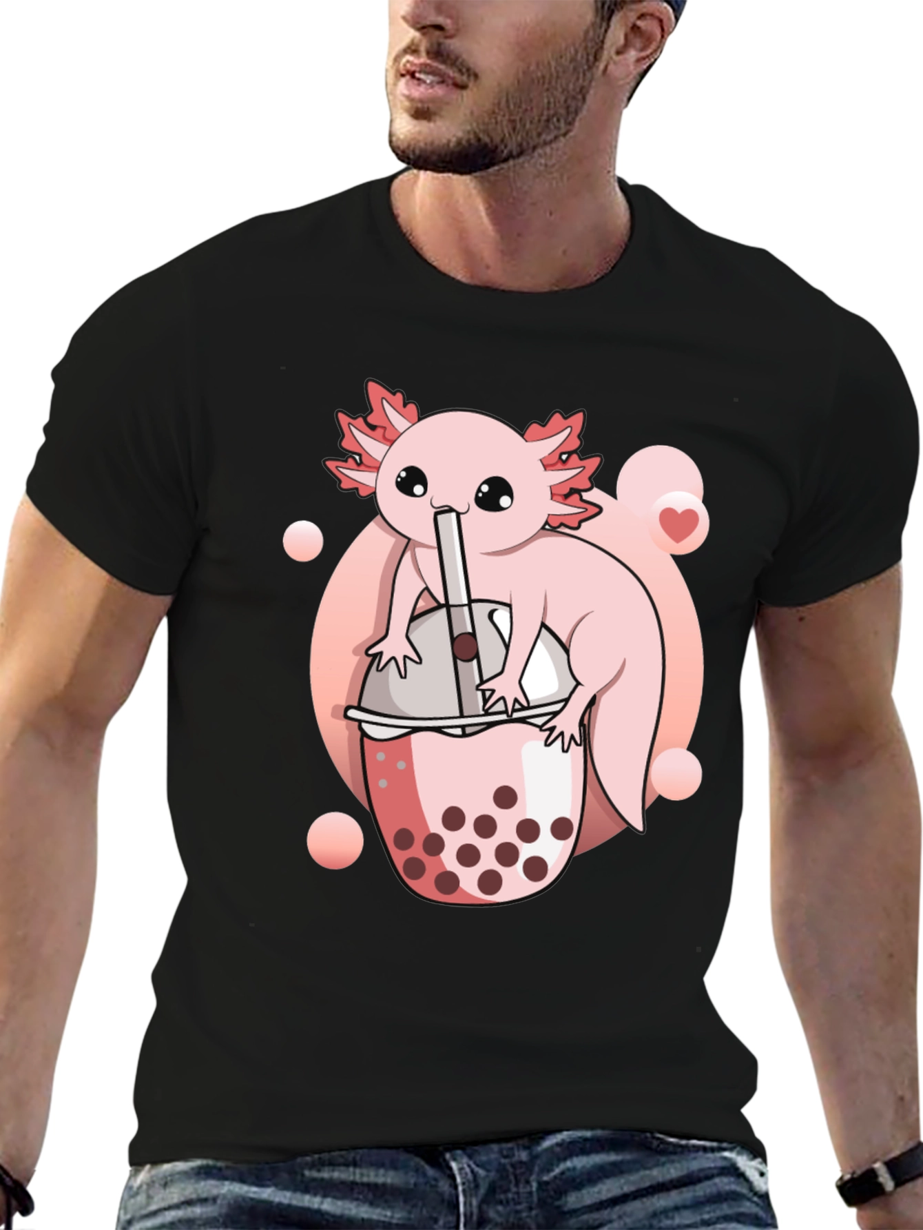 Black Axolotl Boba Tea Graphic Tee view 6