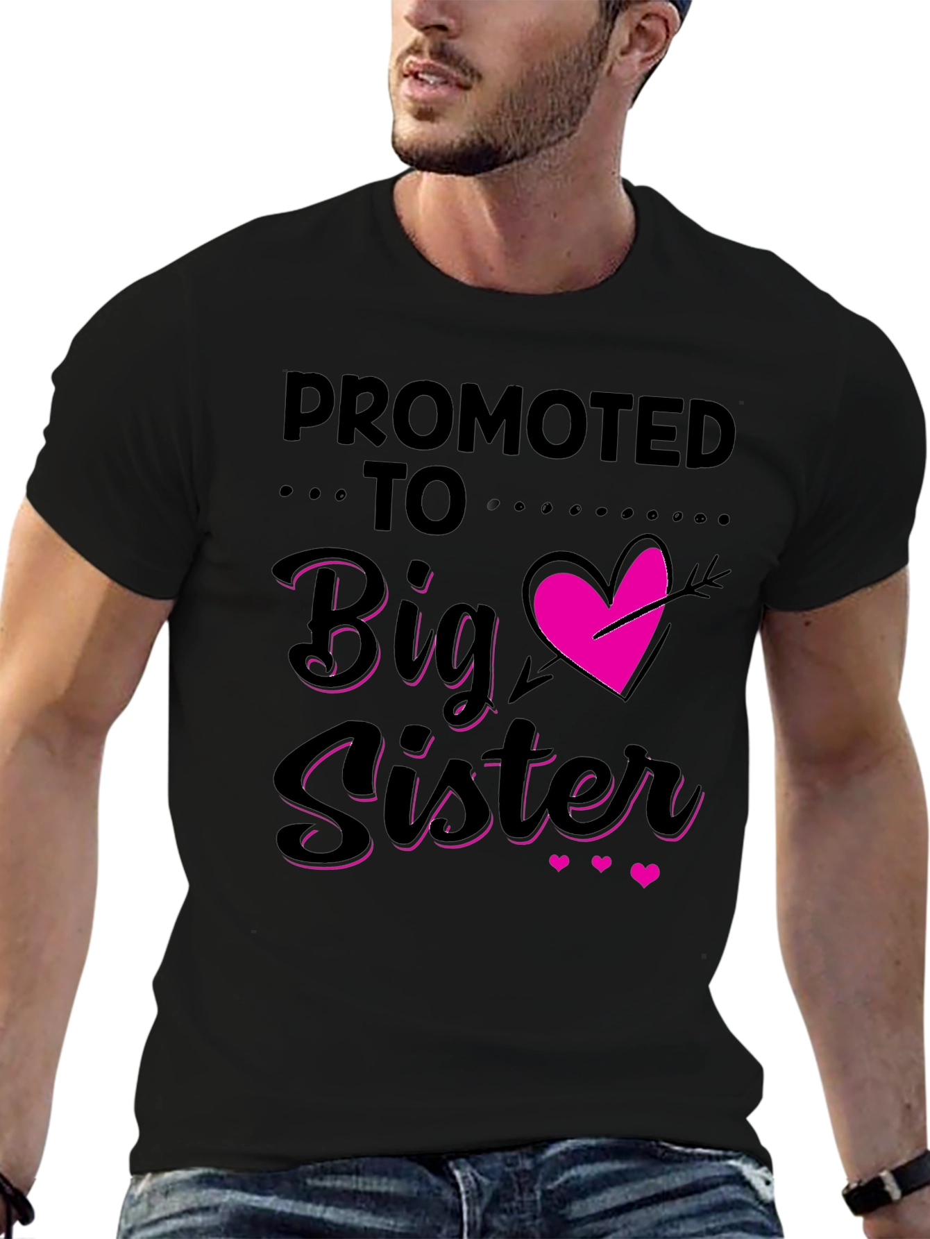 Black Promoted to Big Sister T-Shirt view 6
