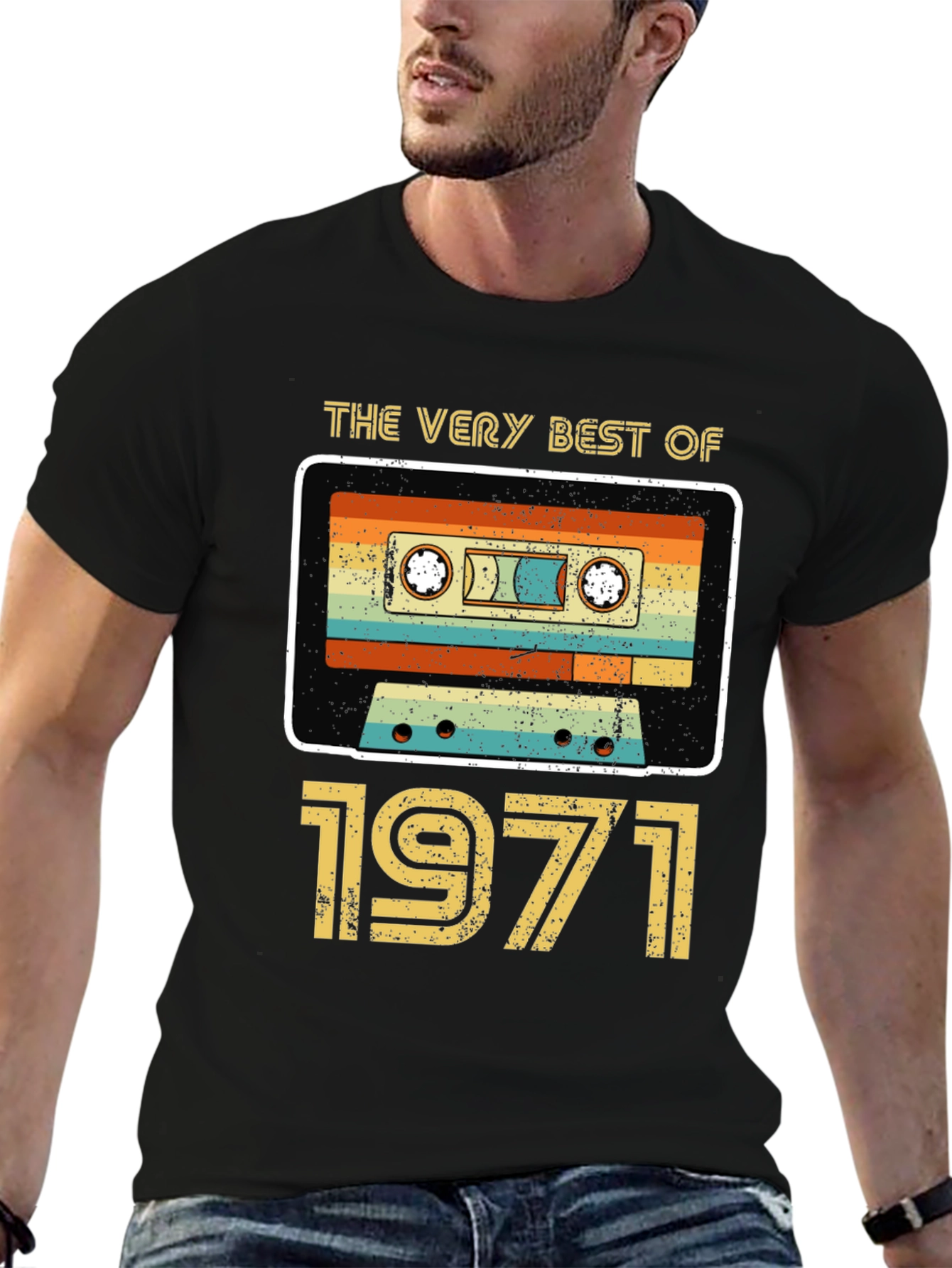 Black Vintage 1971 Cassette Tape Graphic T-Shirt view 6